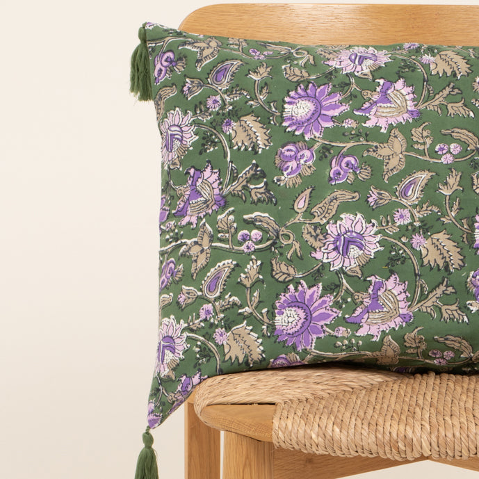 Housse de coussin Tara 50x50 100% coton bio - vert