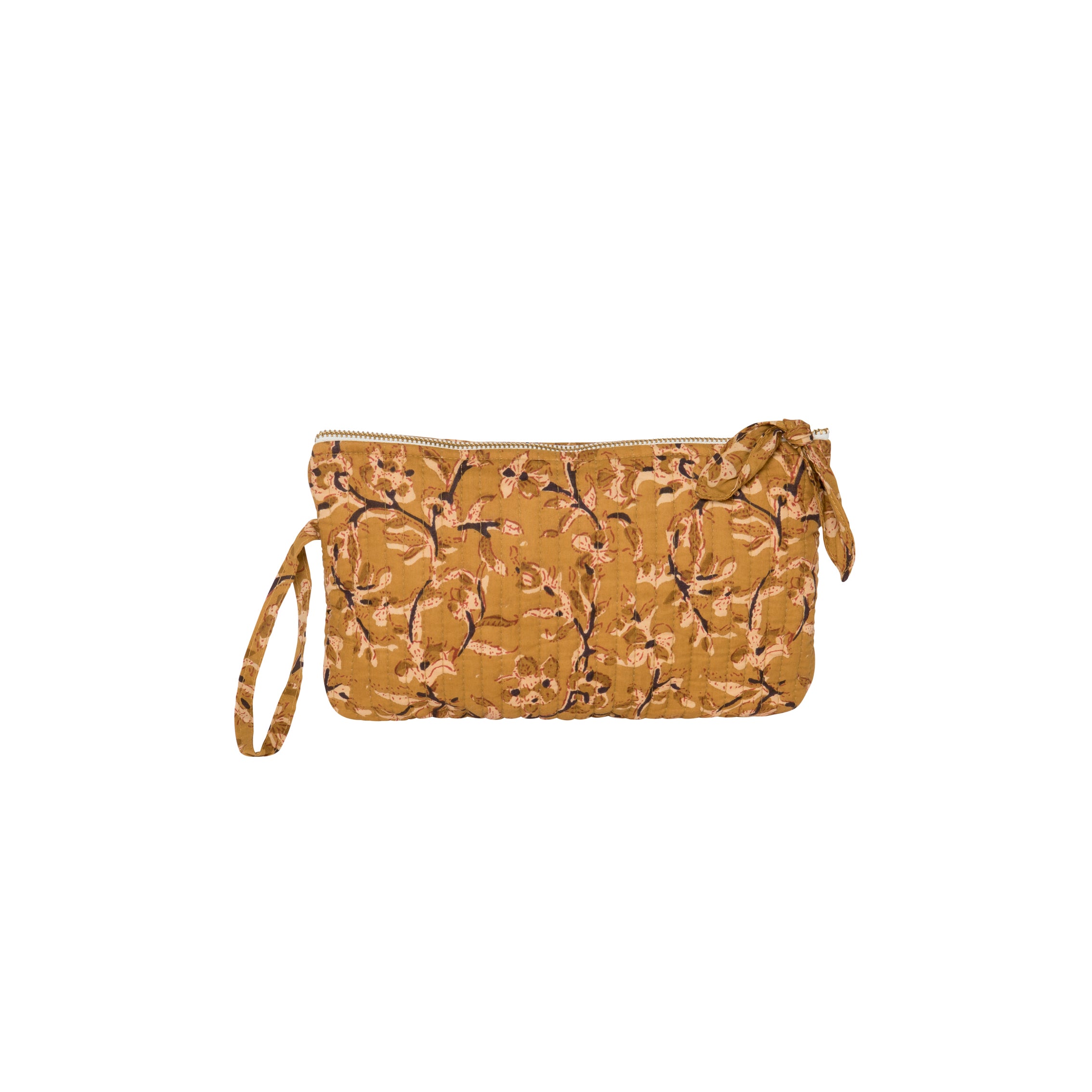 Trousse de maquillage molletonnée - Ocre
