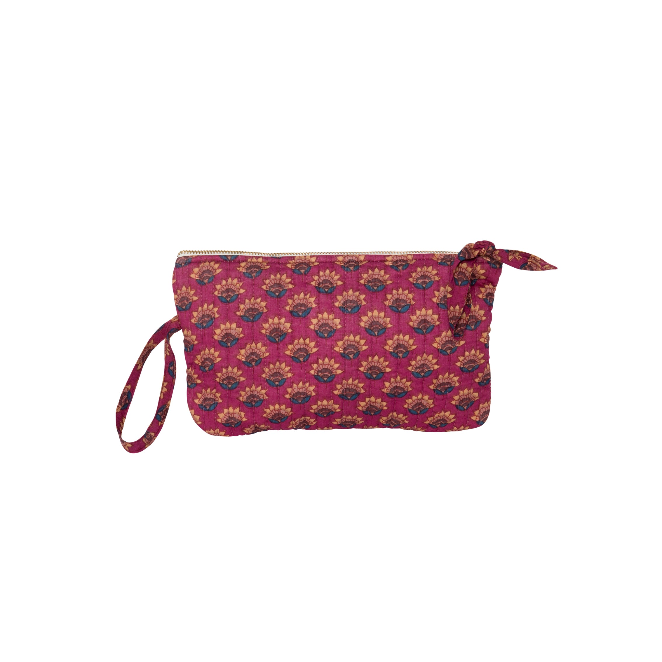 Trousse de maquillage molletonnée - Rose