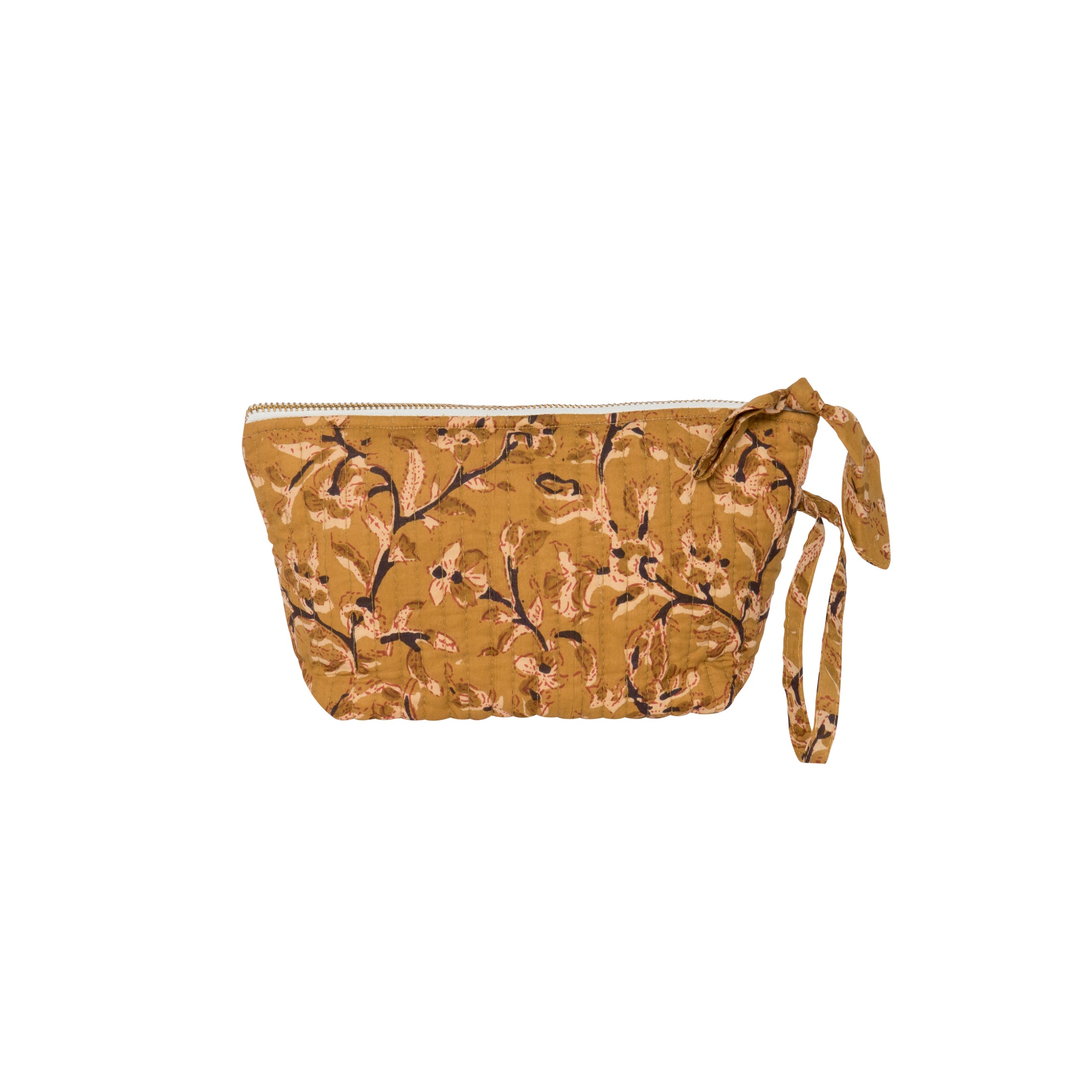 Petite trousse de toilette molletonnée - ocre