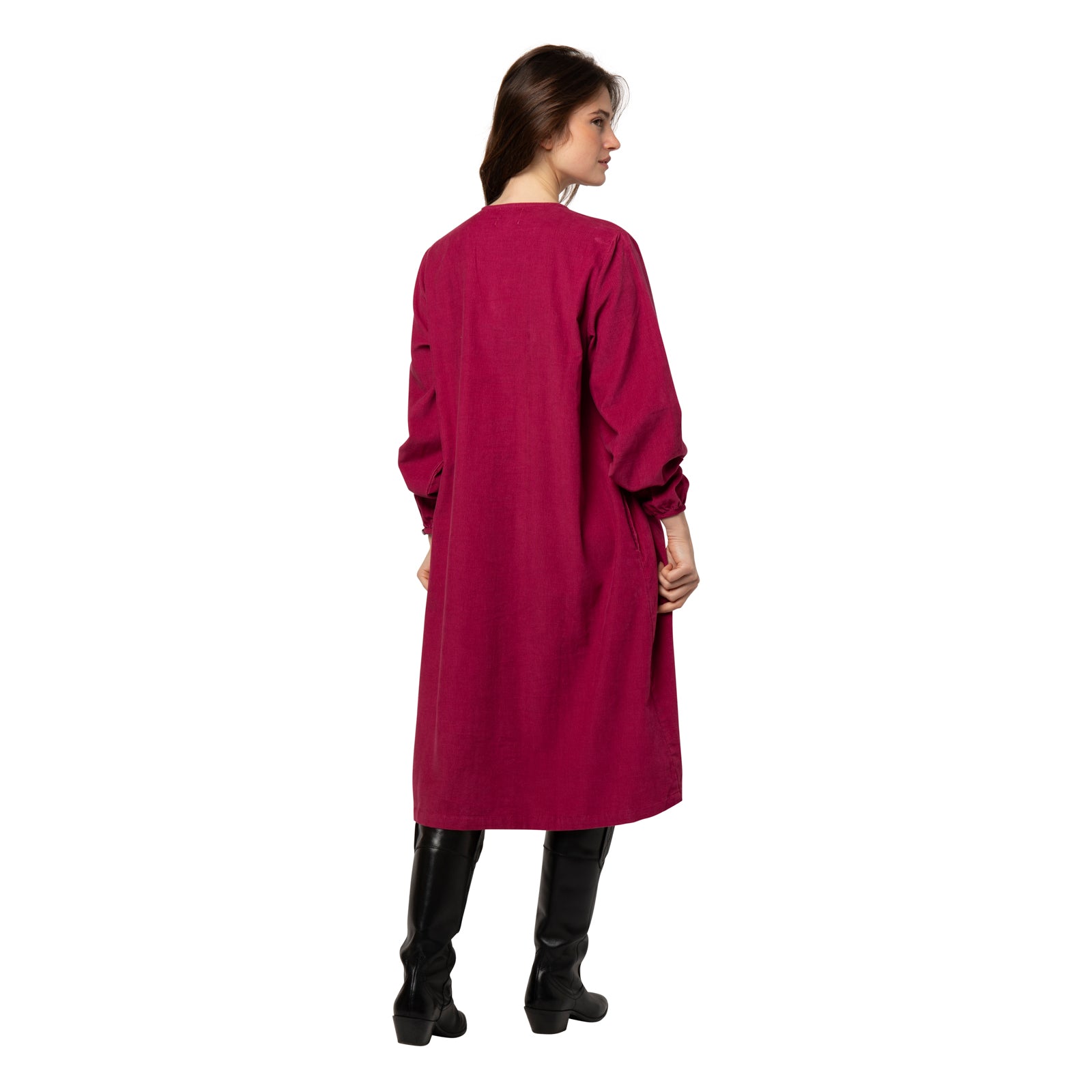 Robe Neha, velours 100% Coton - Rose