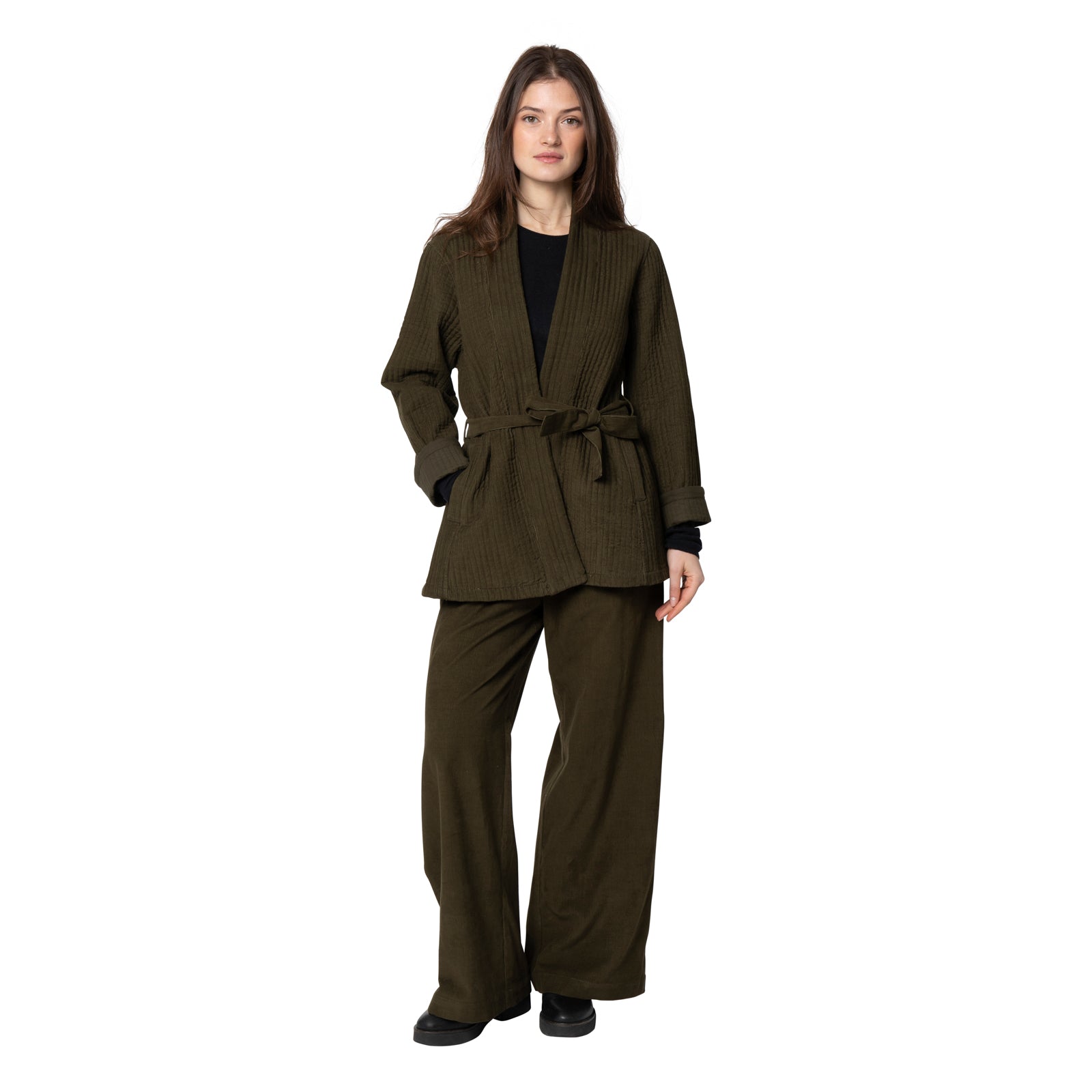 Aloise Jacket Velvet 100% Coton Velvet - Kaki KAKI