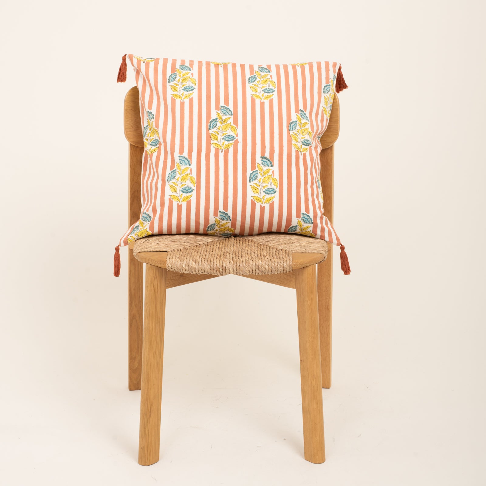 Cushion Cover Beaulieu 50x50 100% Organic Coton Blockprint - Peach PEACH