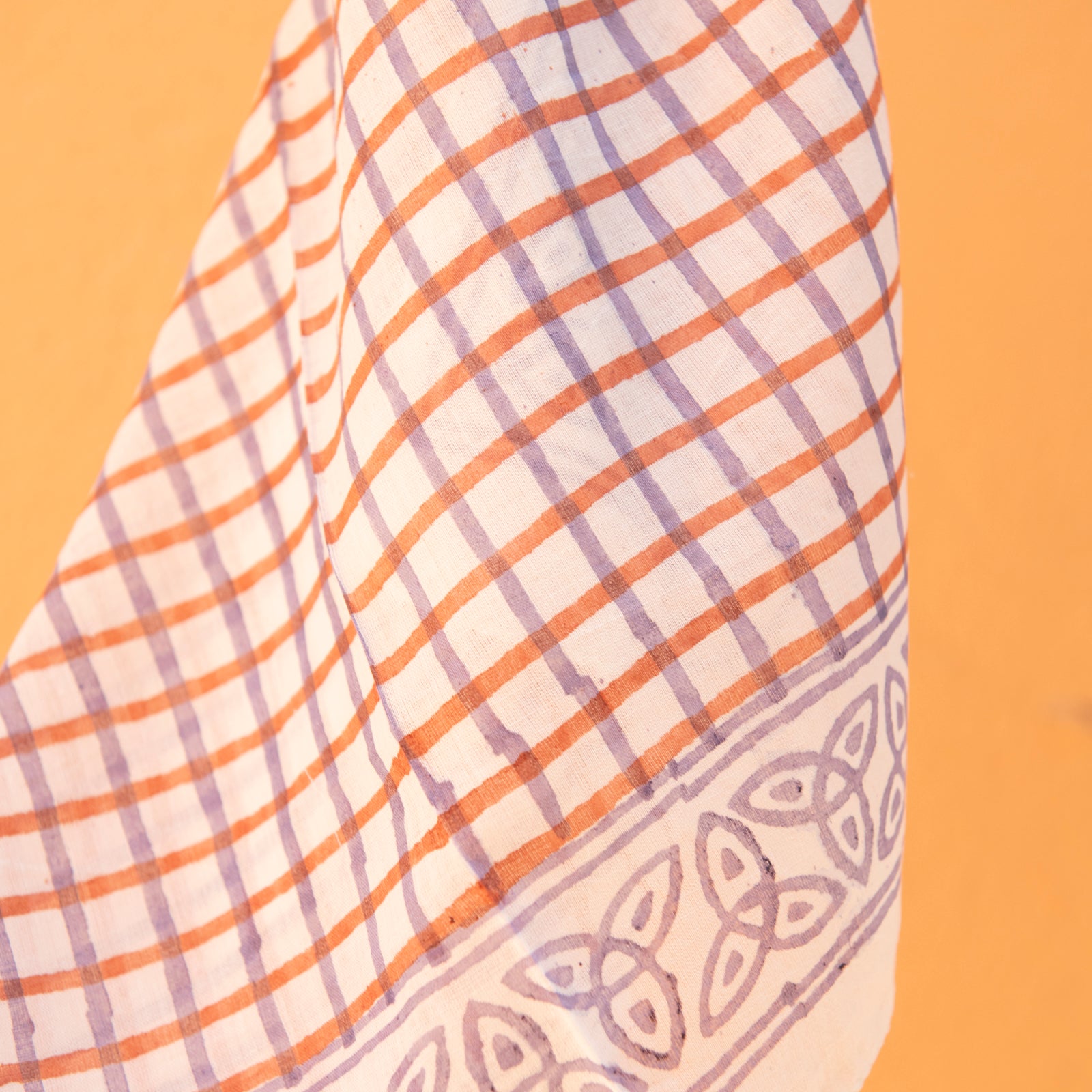 Bandana Scarf Croisette Organic Coton - Blockprint - Lilac LILAC