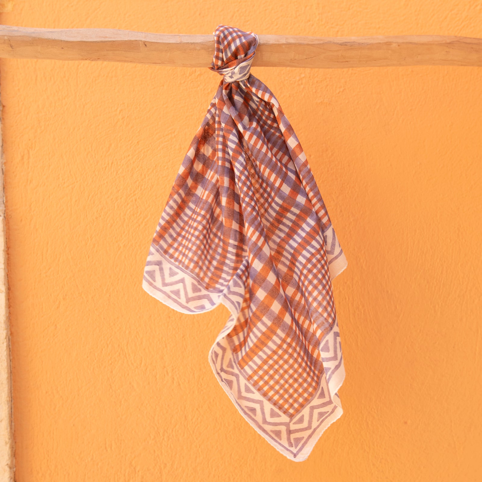 Bandana Scarf Nissa Organic Coton - Blockprint - Lilac LILAC