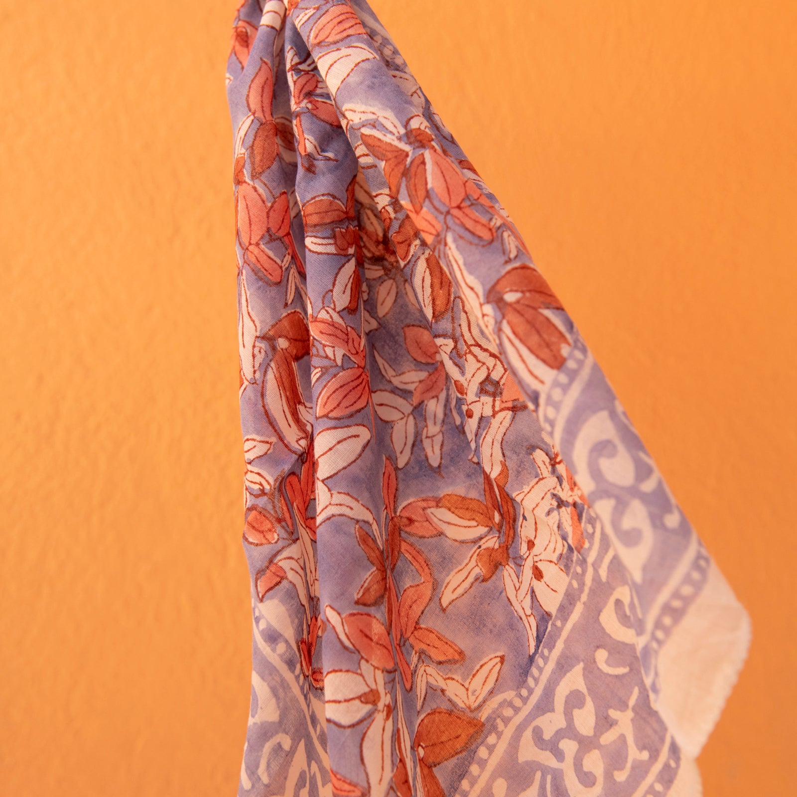 Bandana Scarf Figuieres Organic Coton - Blockprint - Lilac LILAC