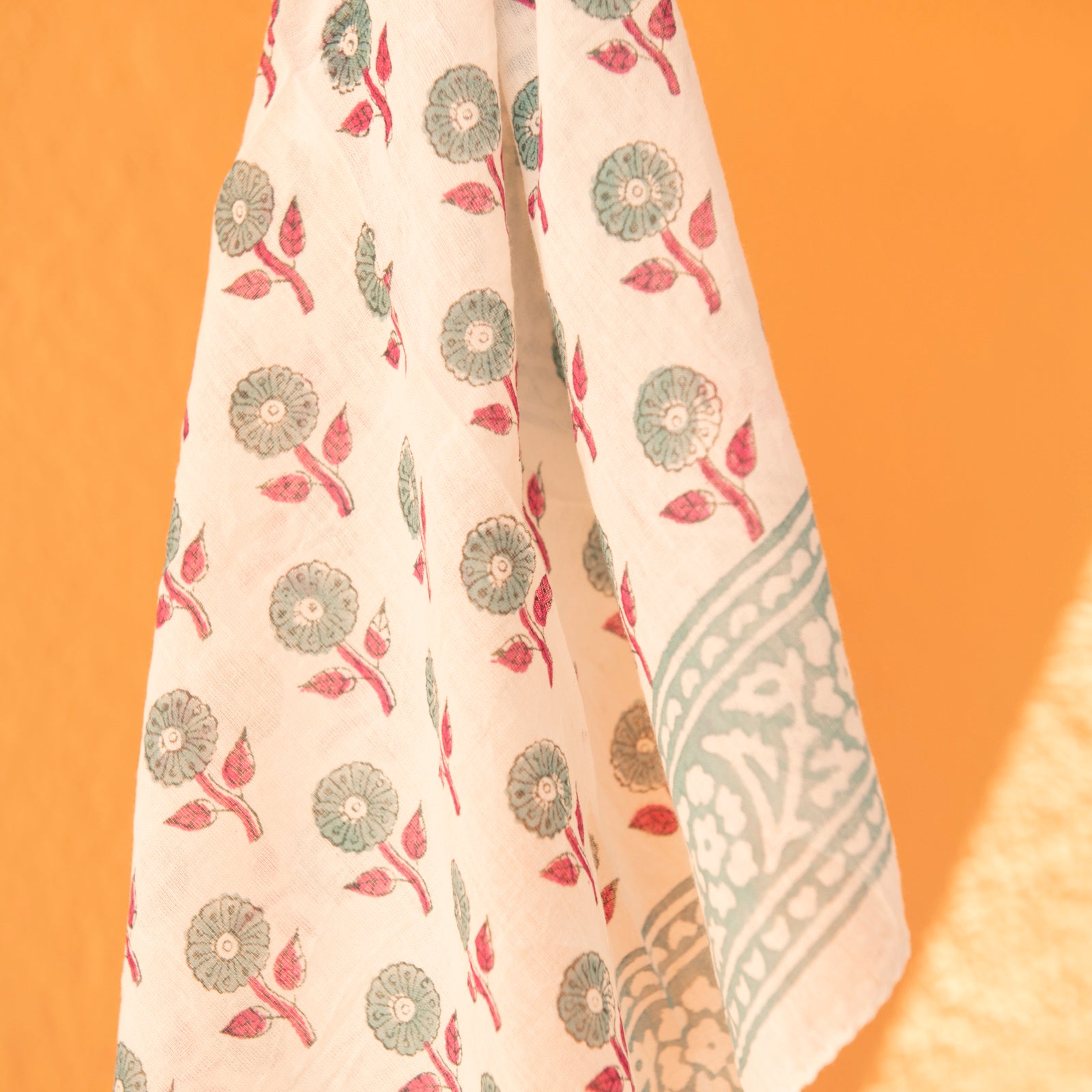 Bandana Scarf Grace Organic Coton - Blockprint - Green GREEN