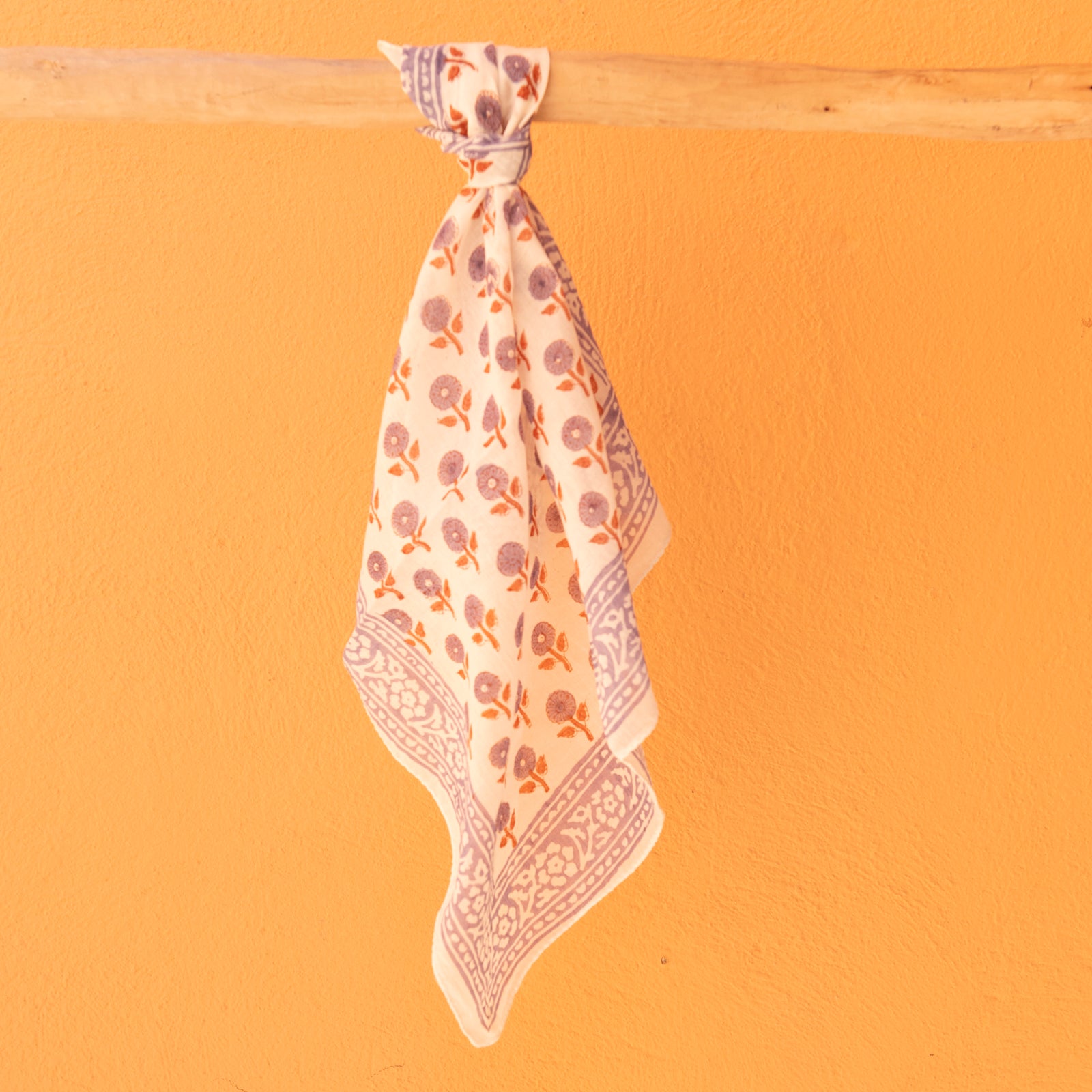 Bandana Scarf Grace Organic Coton - Blockprint - Lilac LILAC