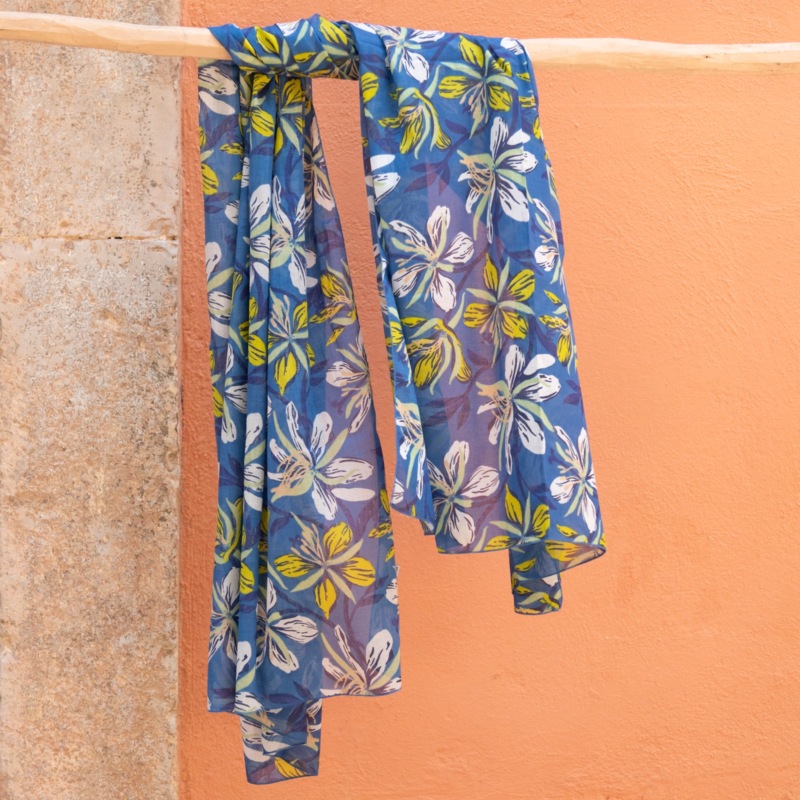 Large Scarf / Sarong Myra 100% Cotton - Blue BLUE