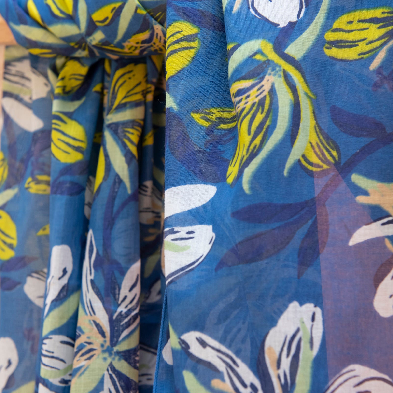 Large Scarf / Sarong Myra 100% Cotton - Blue BLUE