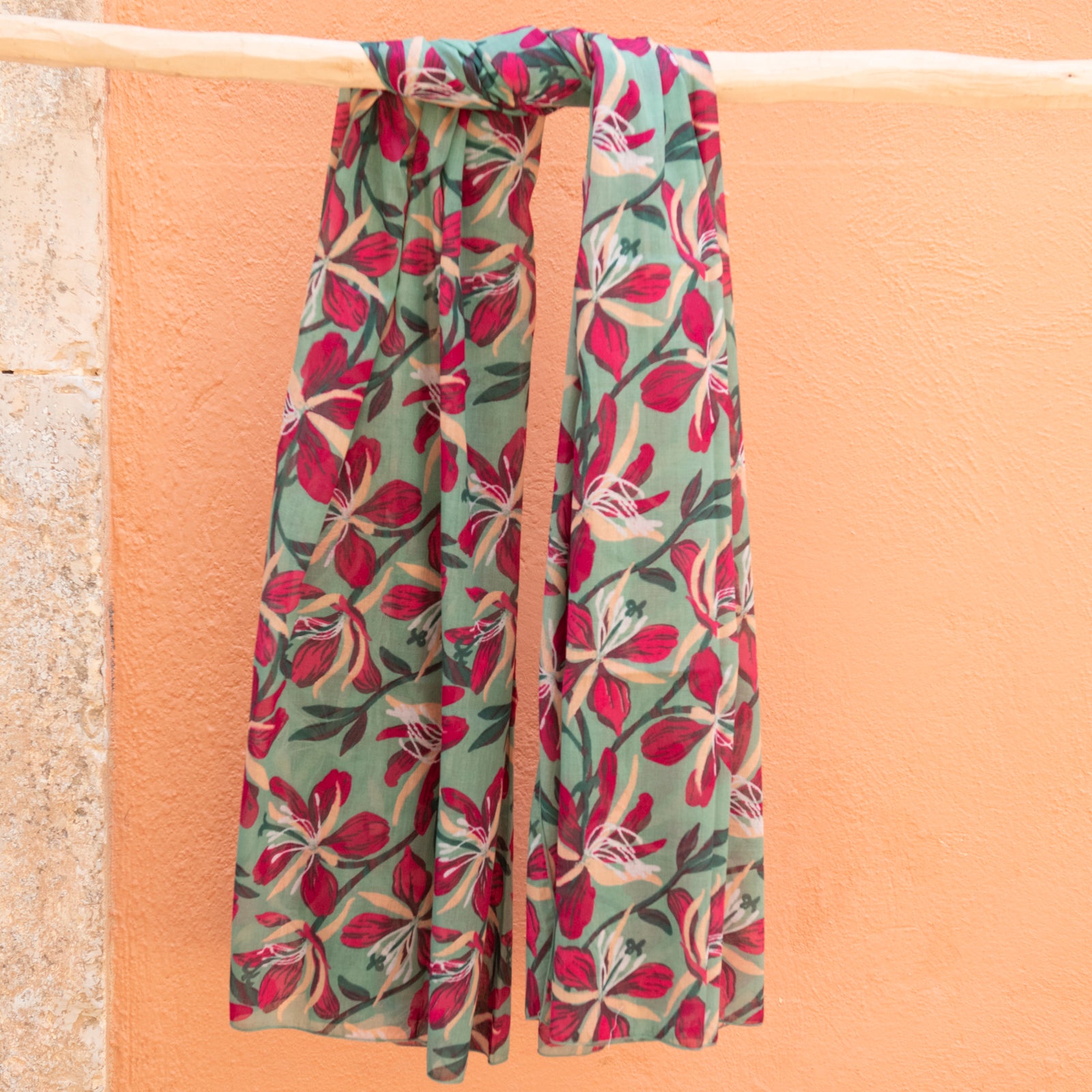 Large Scarf / Sarong Myra 100% Cotton - Green GREEN