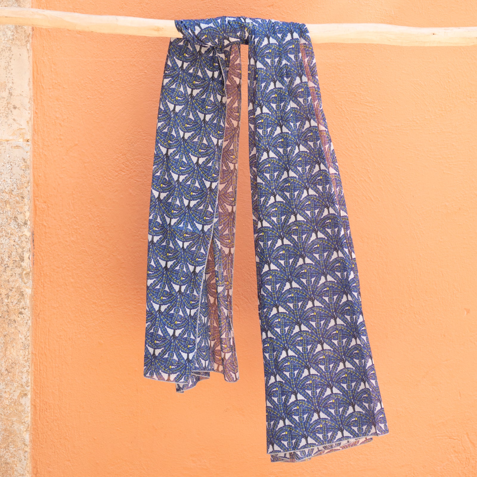 Large Scarf / Sarong Palmer 100% Cotton - Blue BLUE