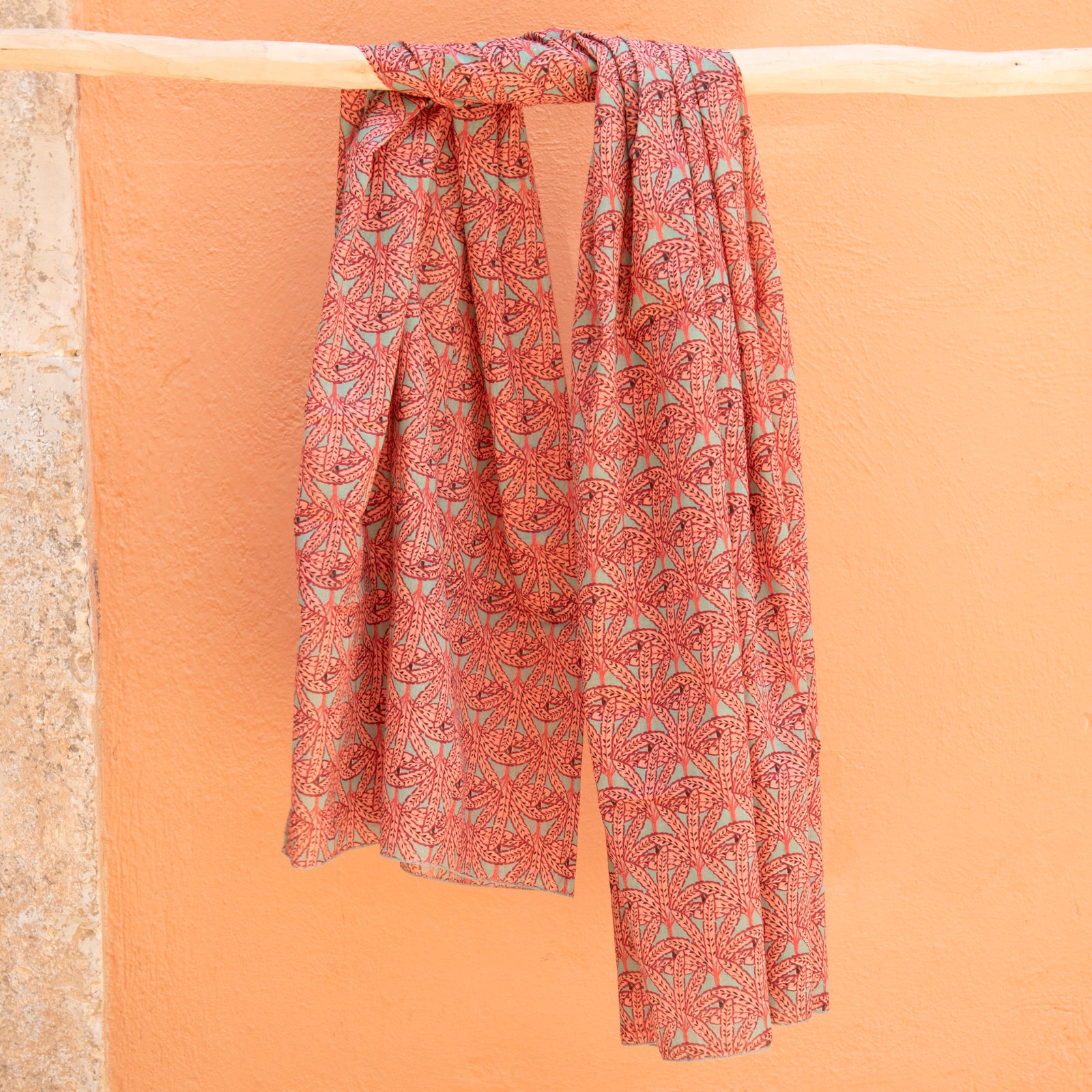 Large Scarf / Sarong Palmer 100% Cotton - Green GREEN