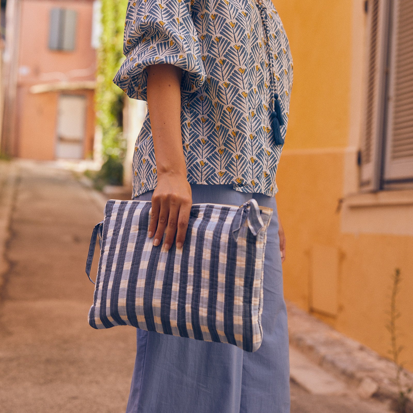 A4 Lap Top Bag Prado 100% Organic Cotton - Blue BLUE