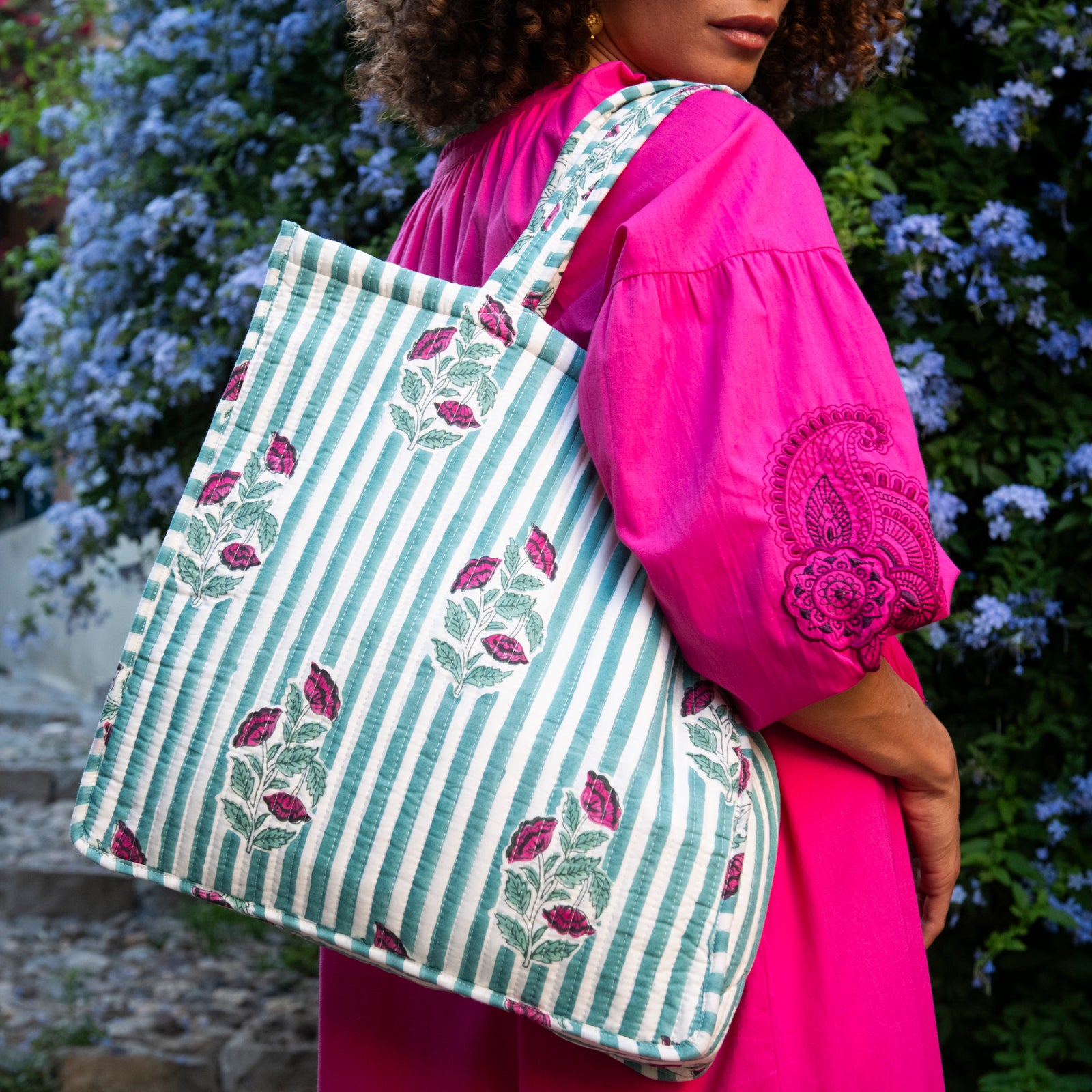 Quilted Tote Beaulieu 100% Organic Cotton - Green GREEN