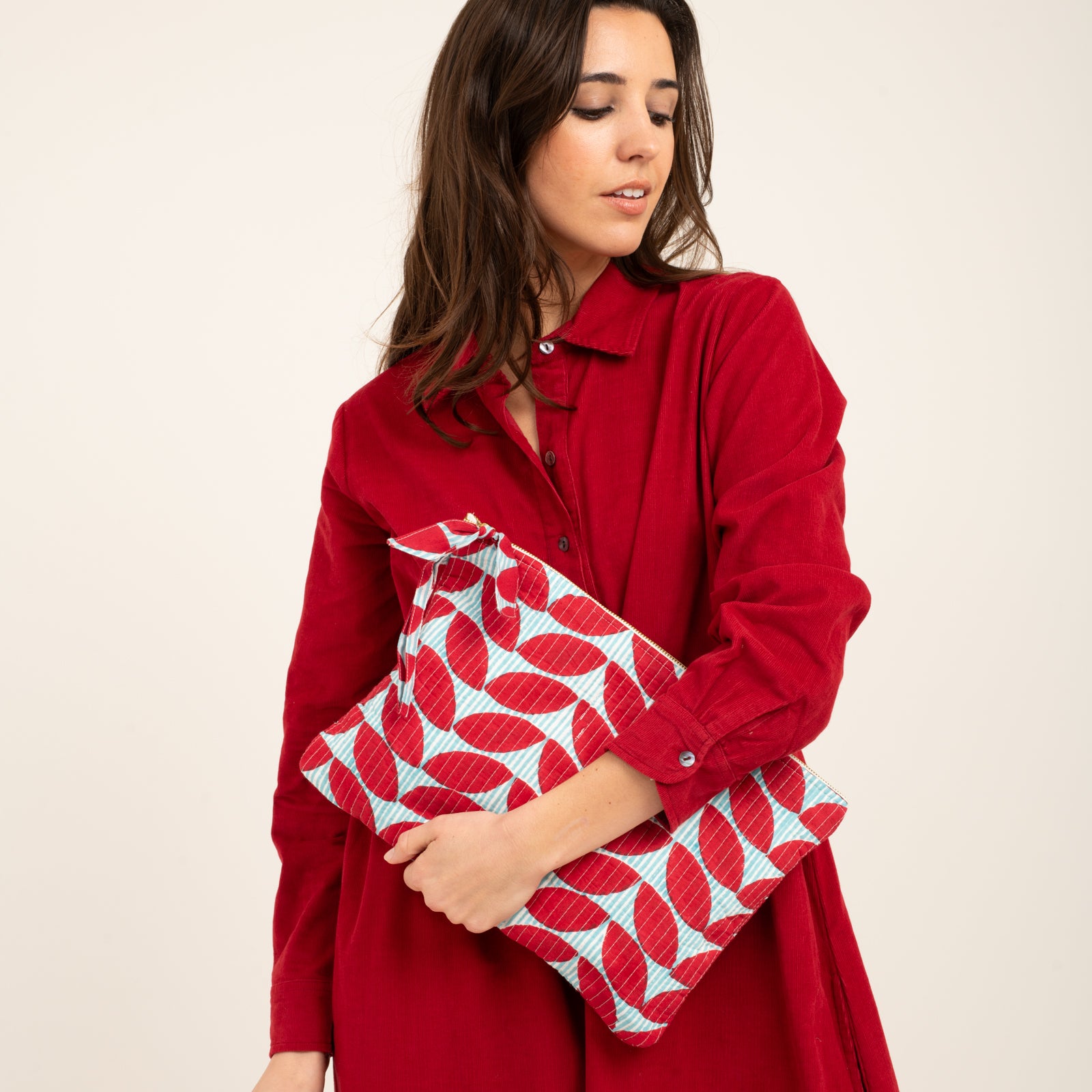 A4 Lap Top Bag Ananda 100% Organic Cotton - Red RED