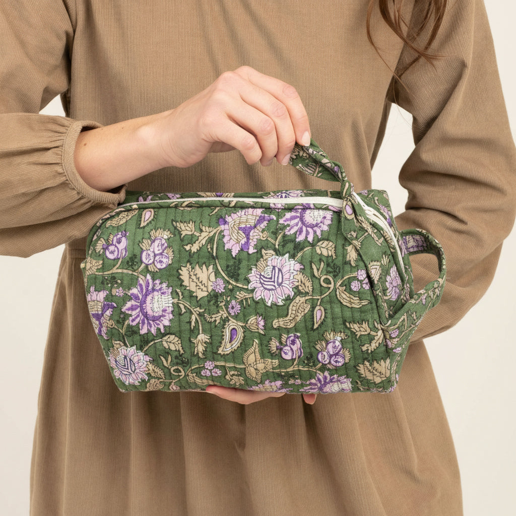 Toilet Bag Tara 100% Organic Cotton - Green GREEN