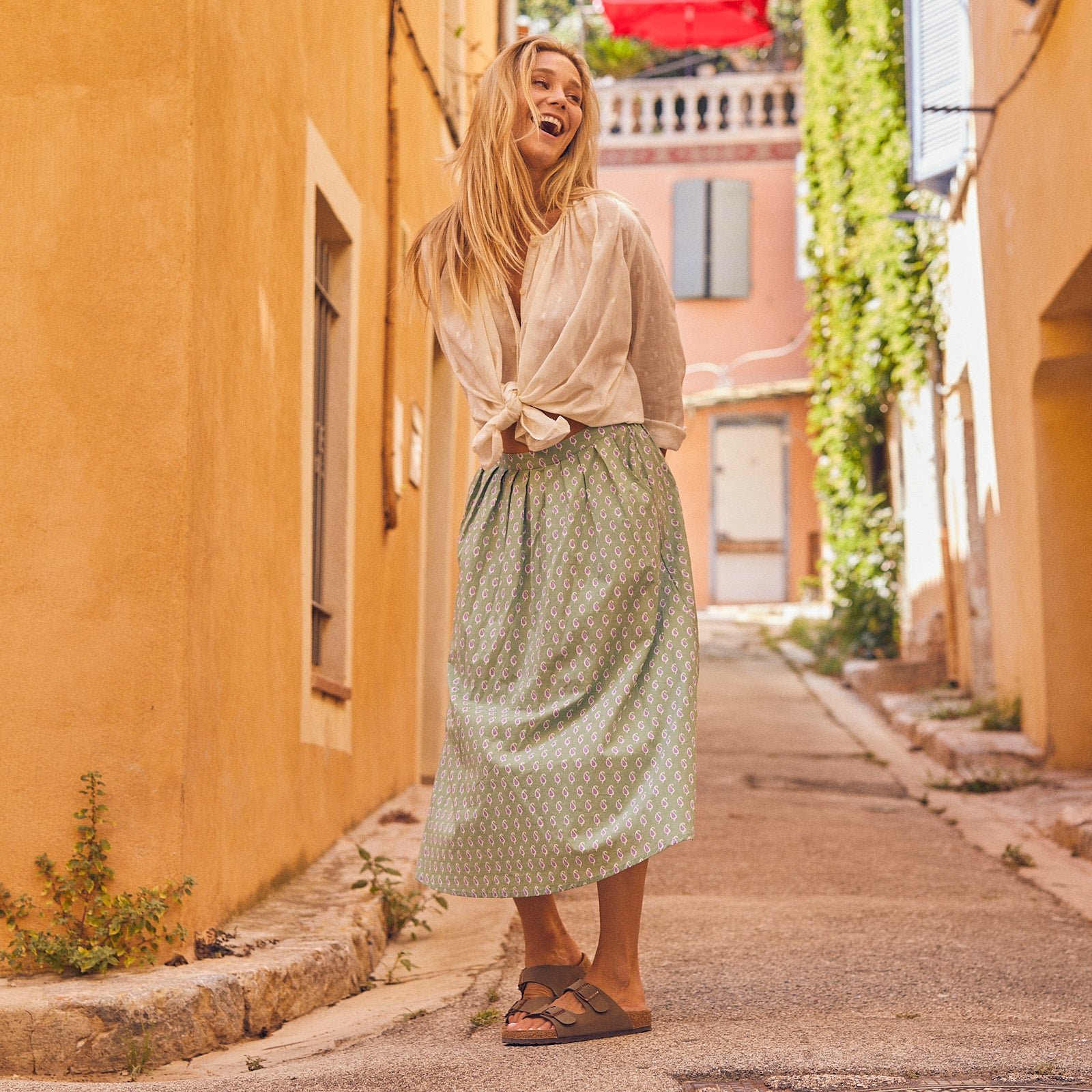 Lina Skirt Cigale 100% Cotton - Green GREEN