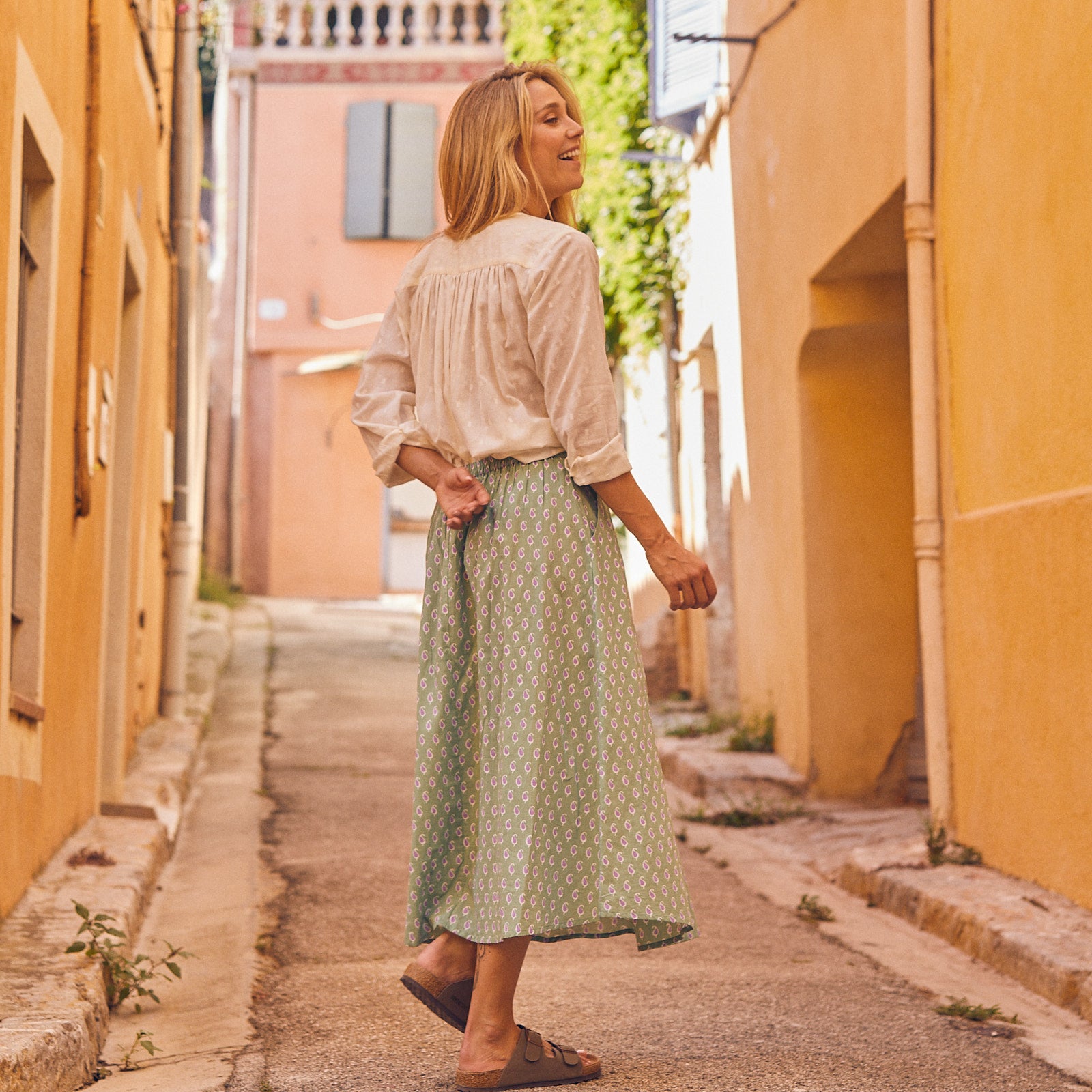 Lina Skirt Cigale 100% Cotton - Green GREEN