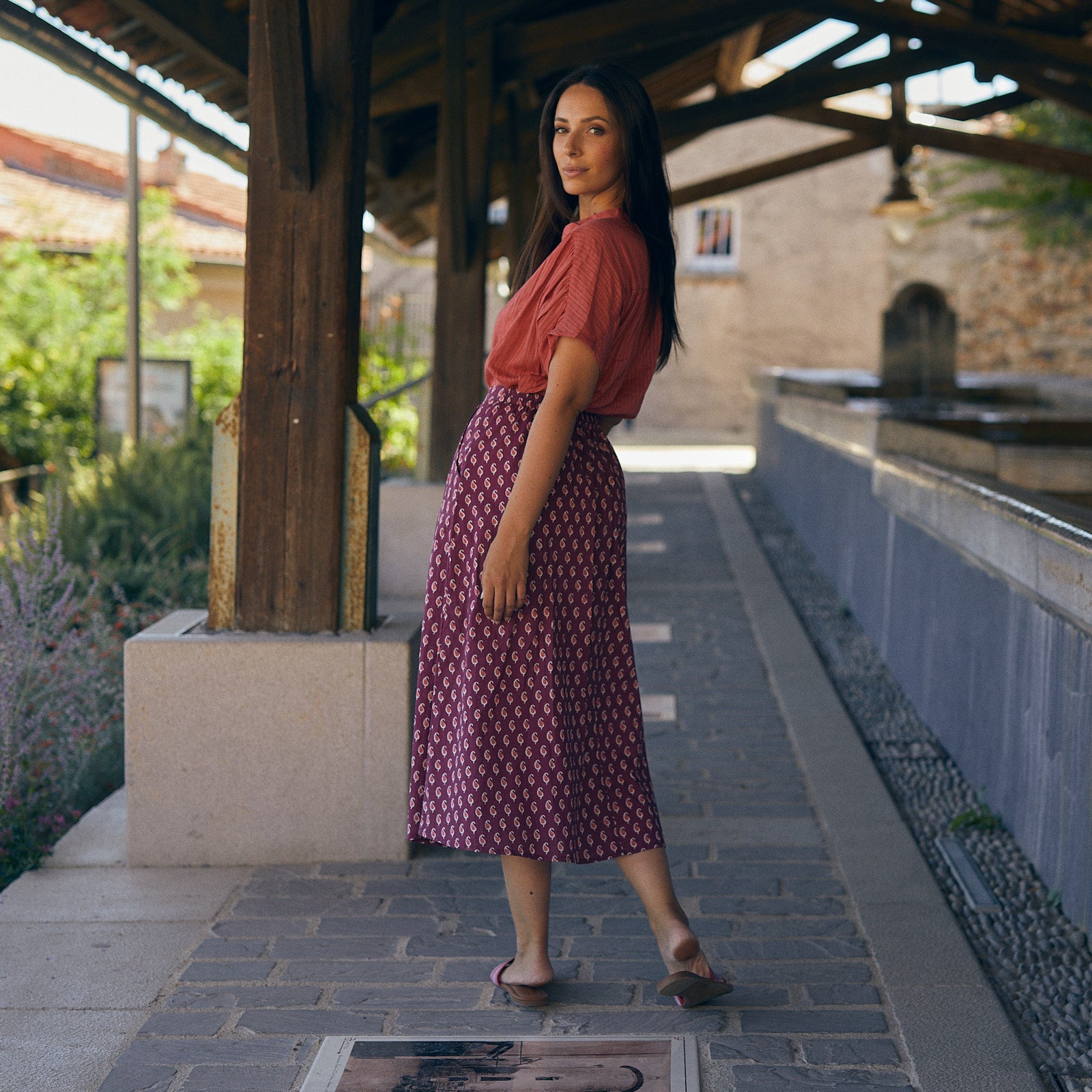 Lina Skirt Cigale 100% Cotton - Rasberry RASBERRY