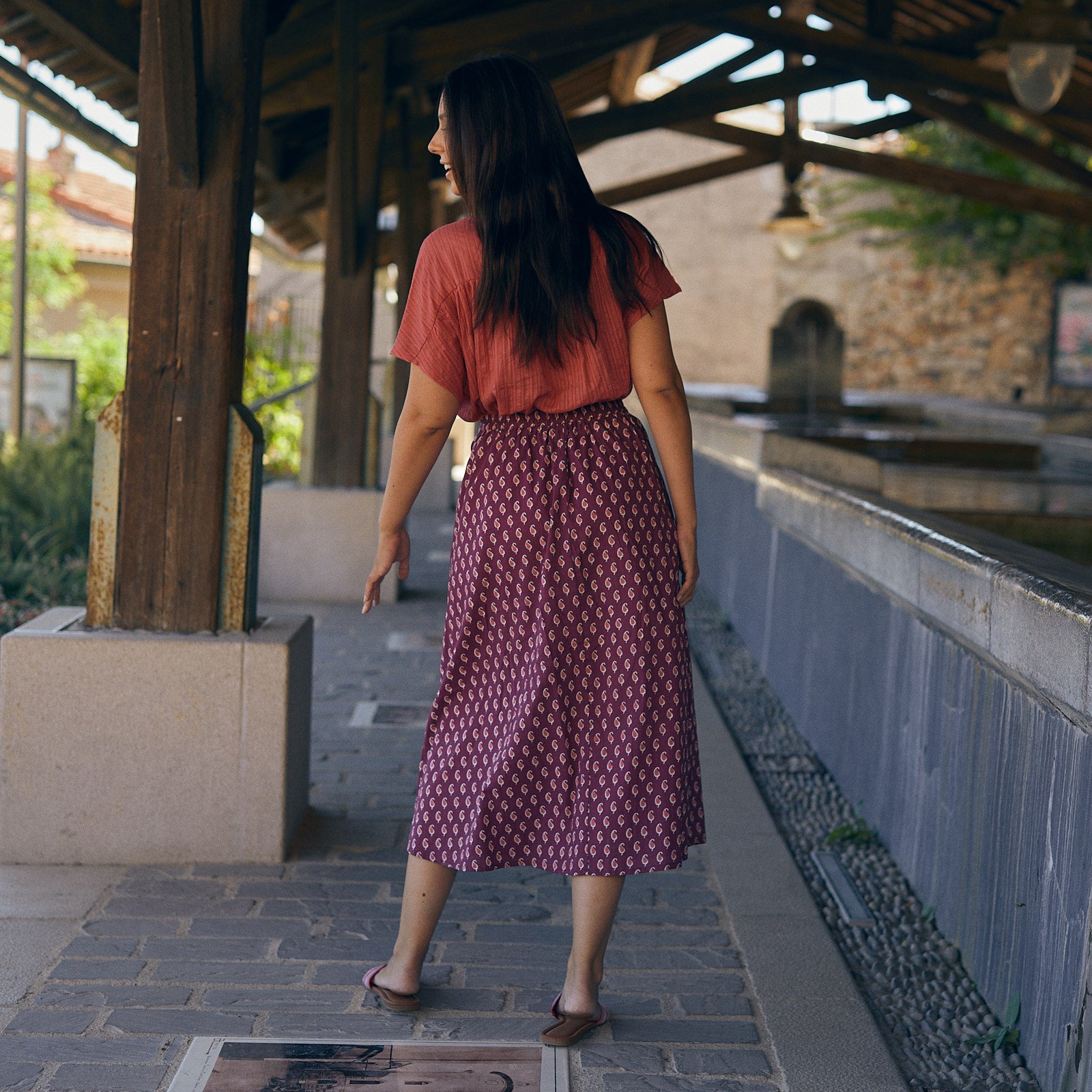 Lina Skirt Cigale 100% Cotton - Rasberry RASBERRY