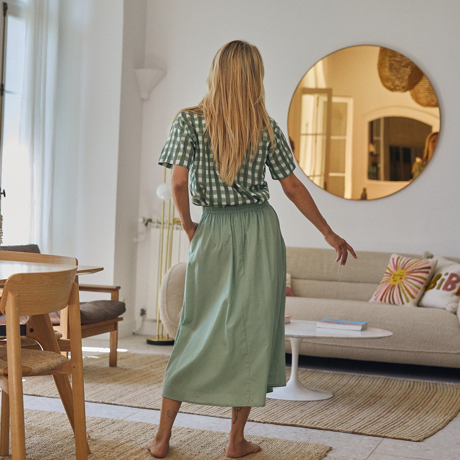 Lina Skirt S.color 100% Cotton - Green GREEN