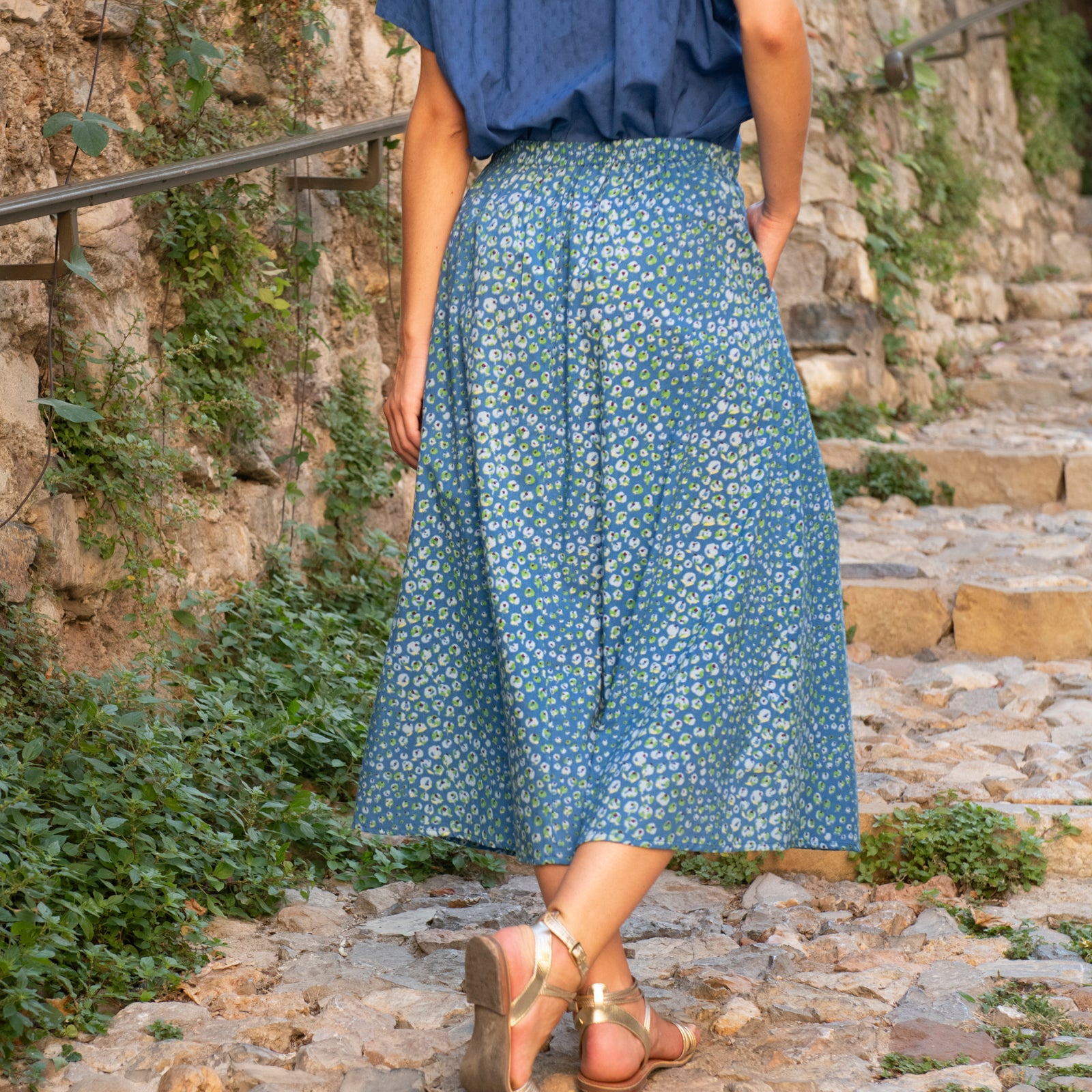 Lina Skirt Campo 100% Cotton - Blue BLUE