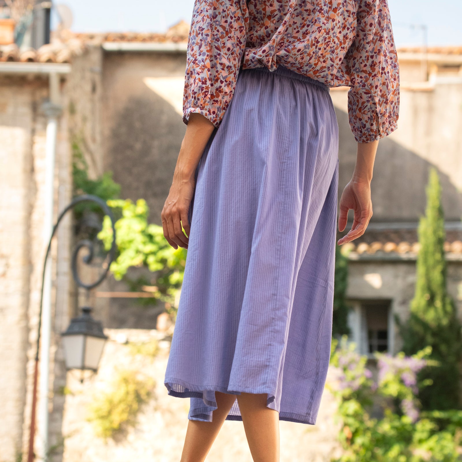 Lina Skirt S.color 100% Cotton - Lilac LILAC