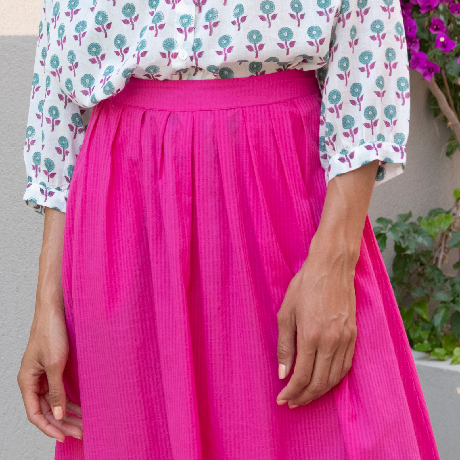 Lina Skirt S.color 100% Cotton - Pink PINK