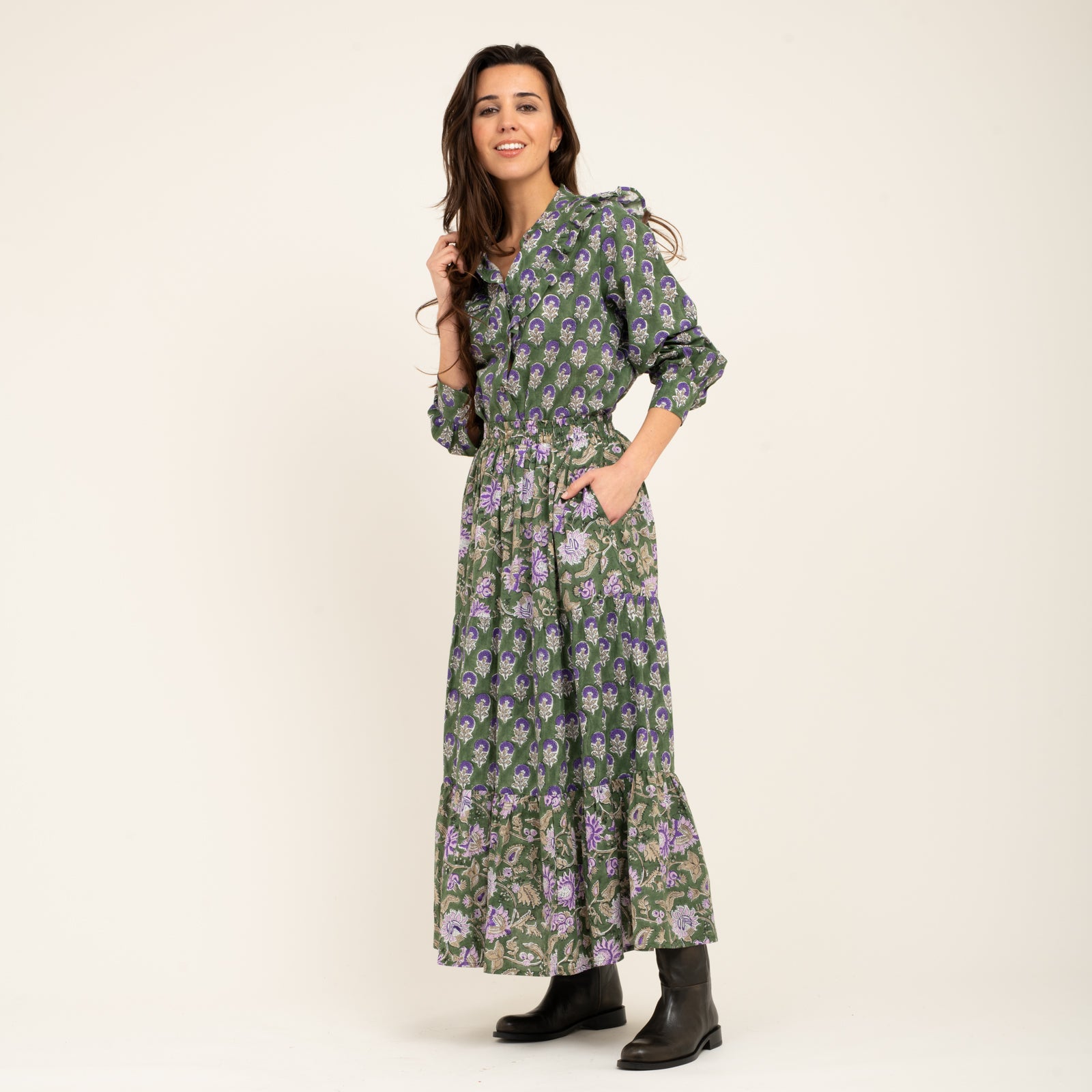 Pamela Skirt 100% Coton Bio - Green GREEN
