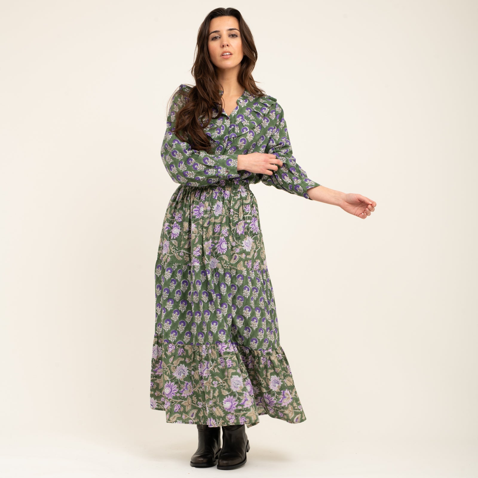 Pamela Skirt 100% Coton Bio - Green GREEN