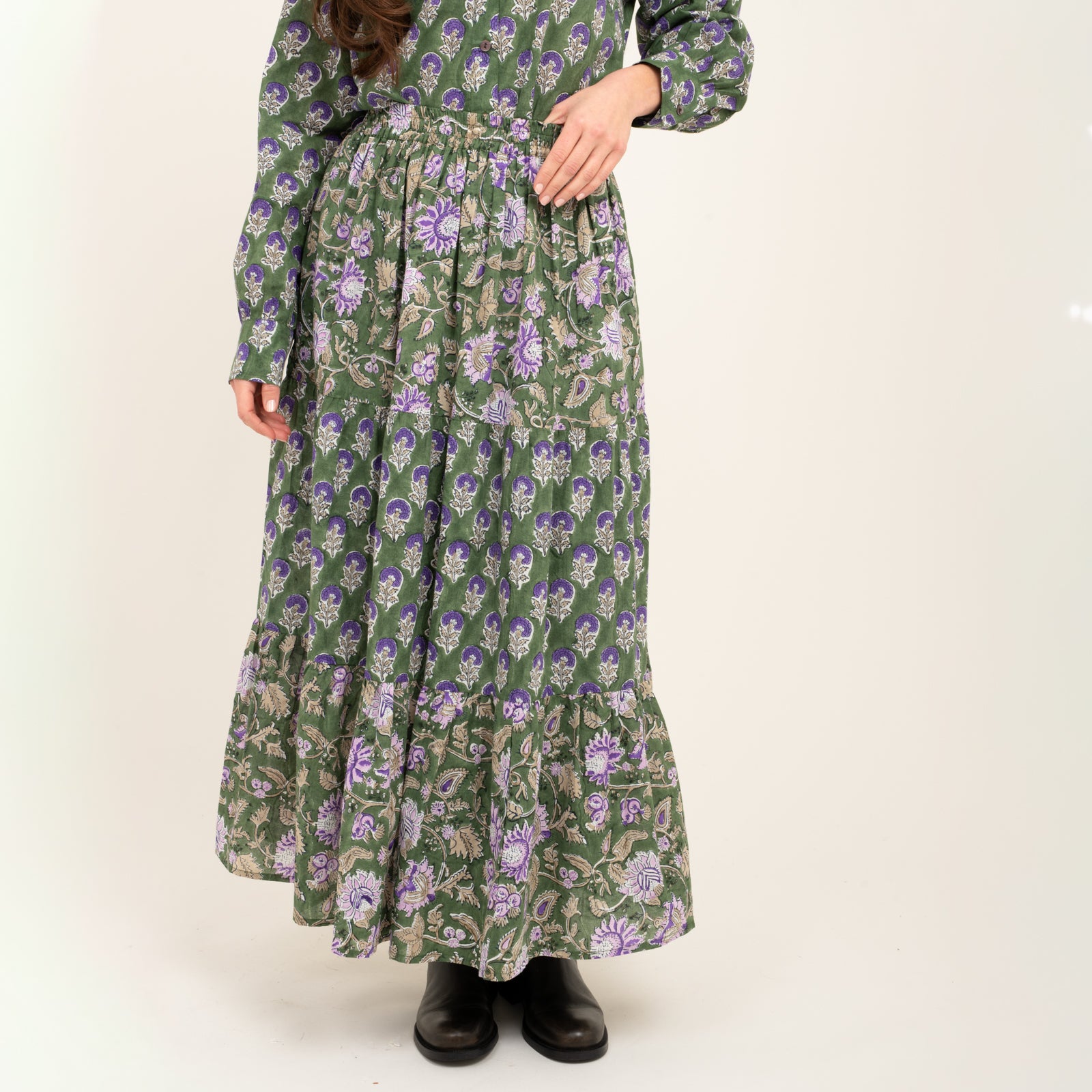Pamela Skirt 100% Coton Bio - Green GREEN