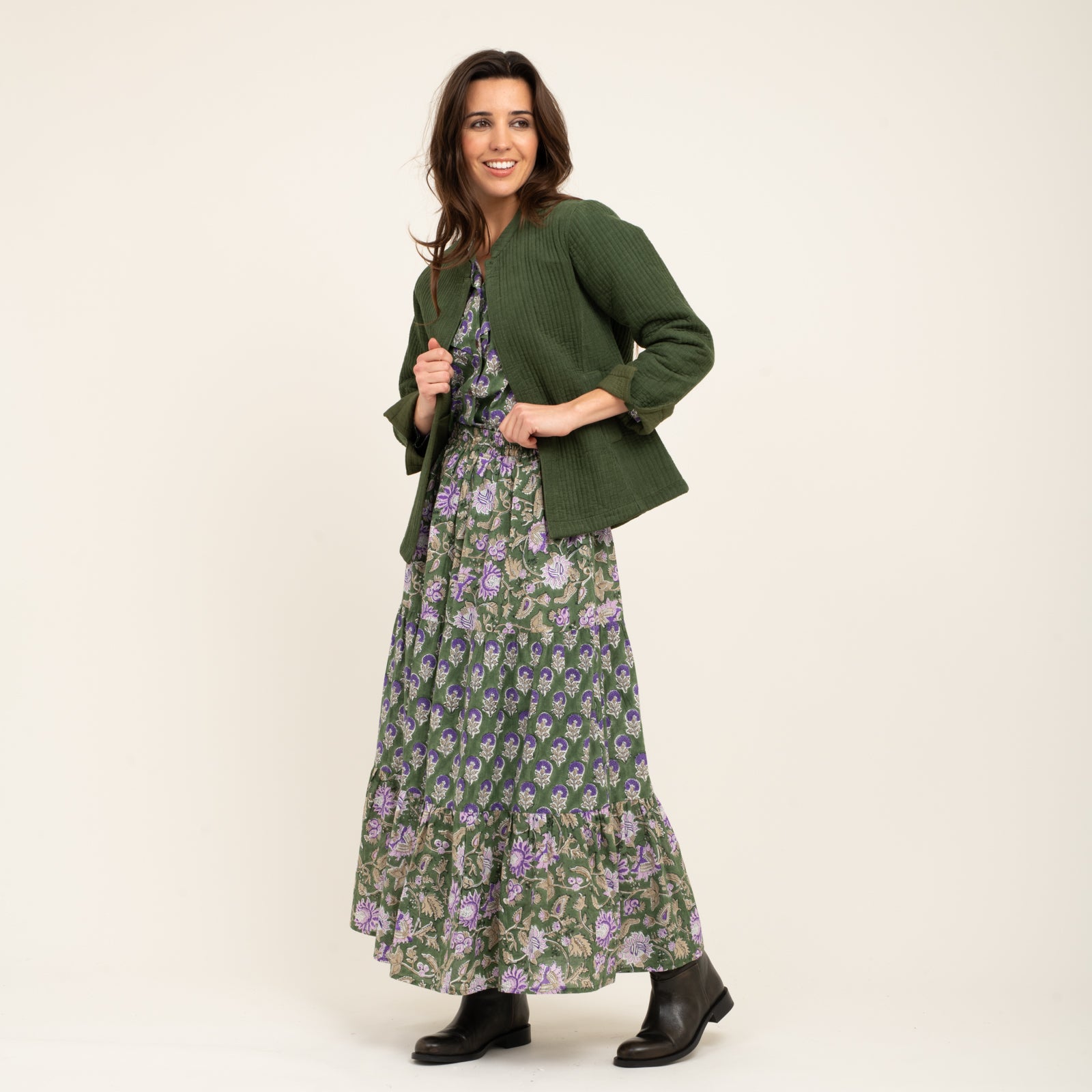 Pamela Skirt 100% Coton Bio - Green GREEN