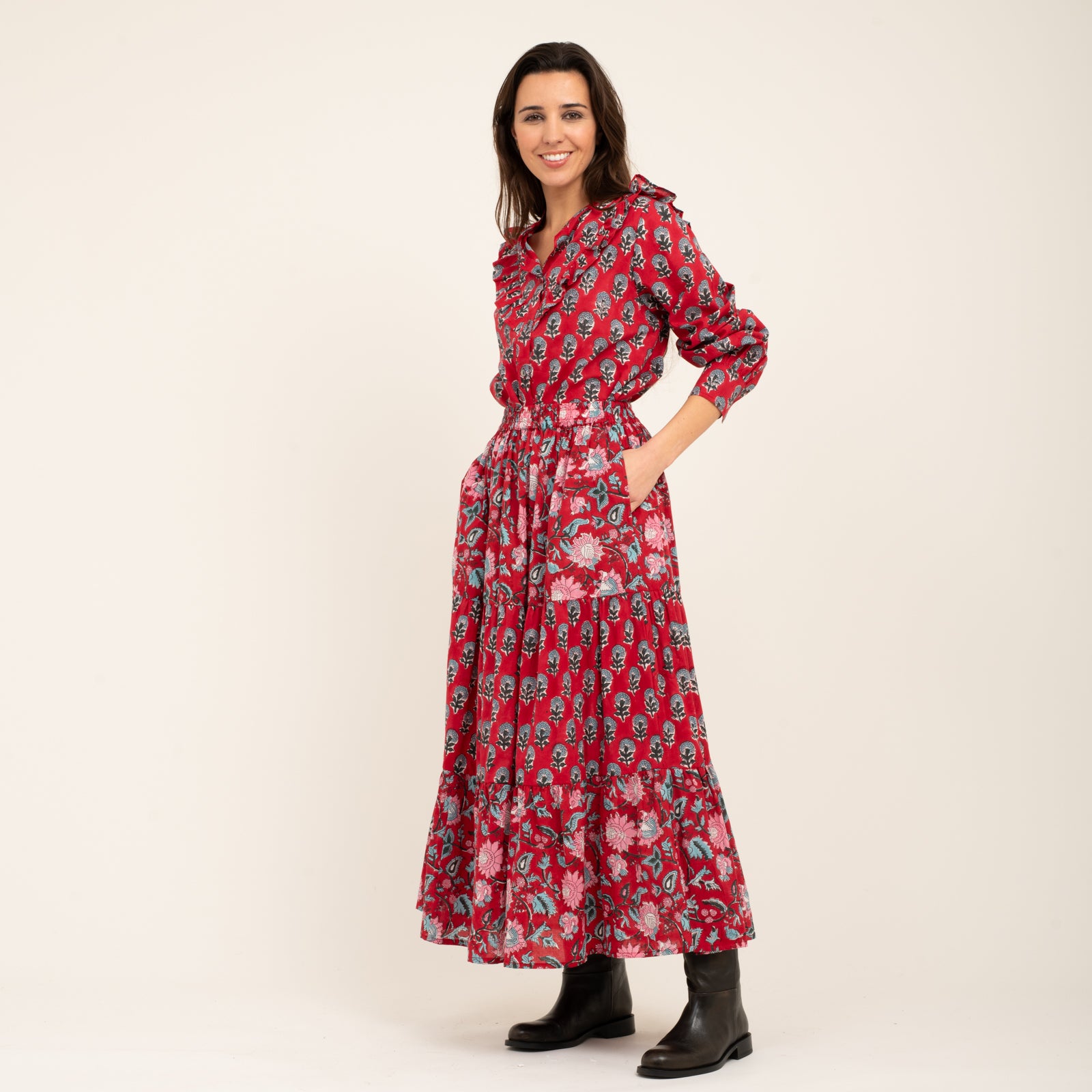 Pamela Skirt 100% Coton Bio - Red RED