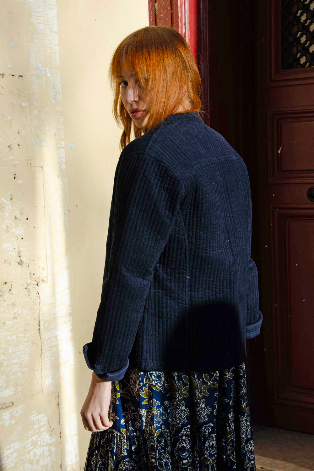Jaya Jacket Velvet 100% Coton - Blue BLUE