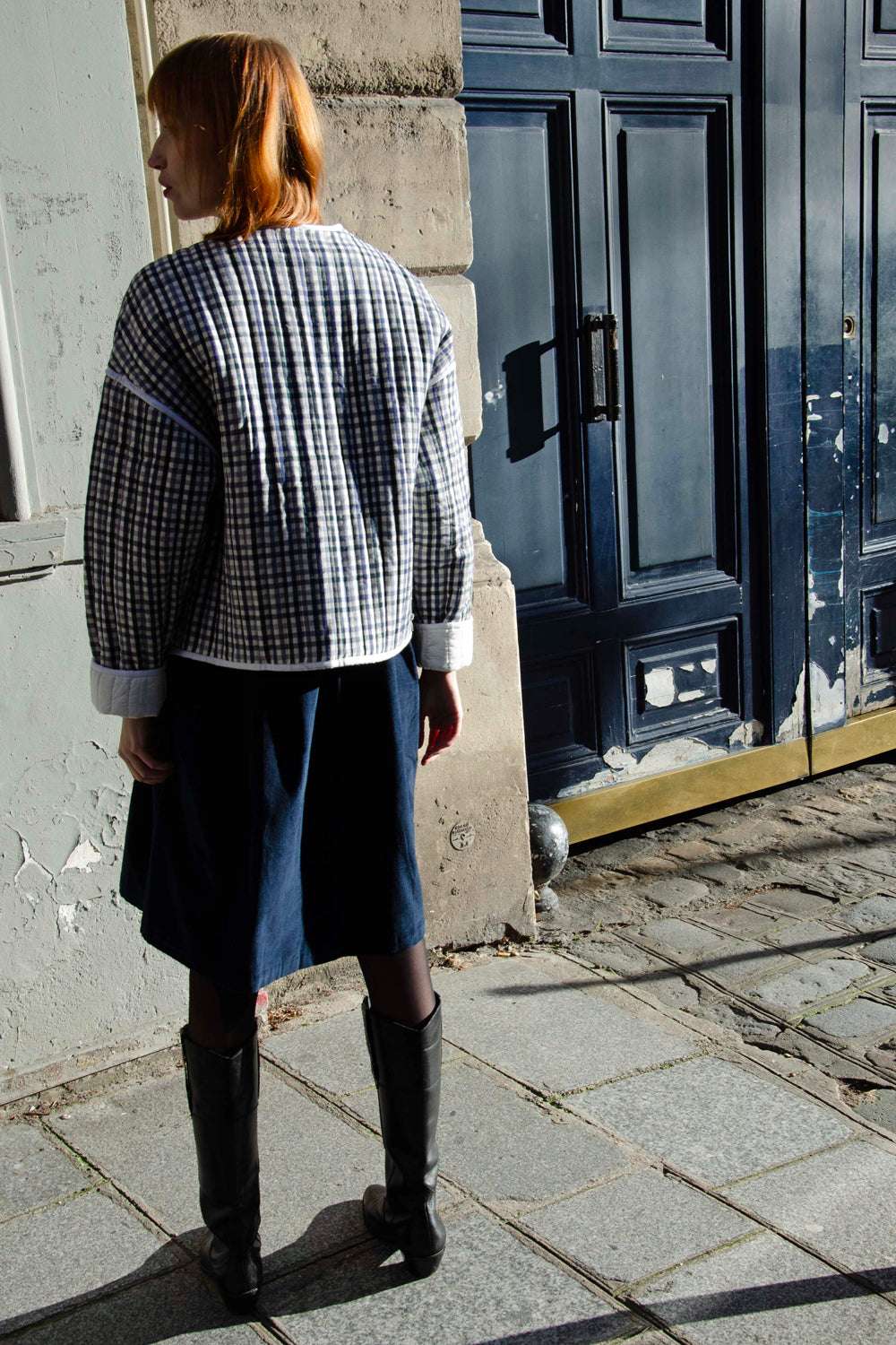 Sandrine Jacket 100% Coton - Black Blue BLACK BLUE