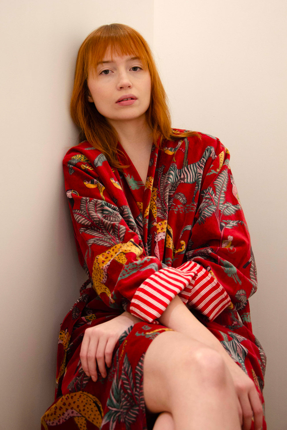 Kimono Velvet Fantasy 100% Coton - Dark Red DARK RED