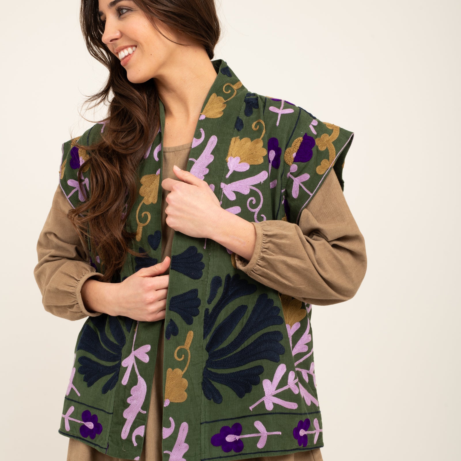 Maelis Jacket Velvet 100% Cotton - Green GREEN