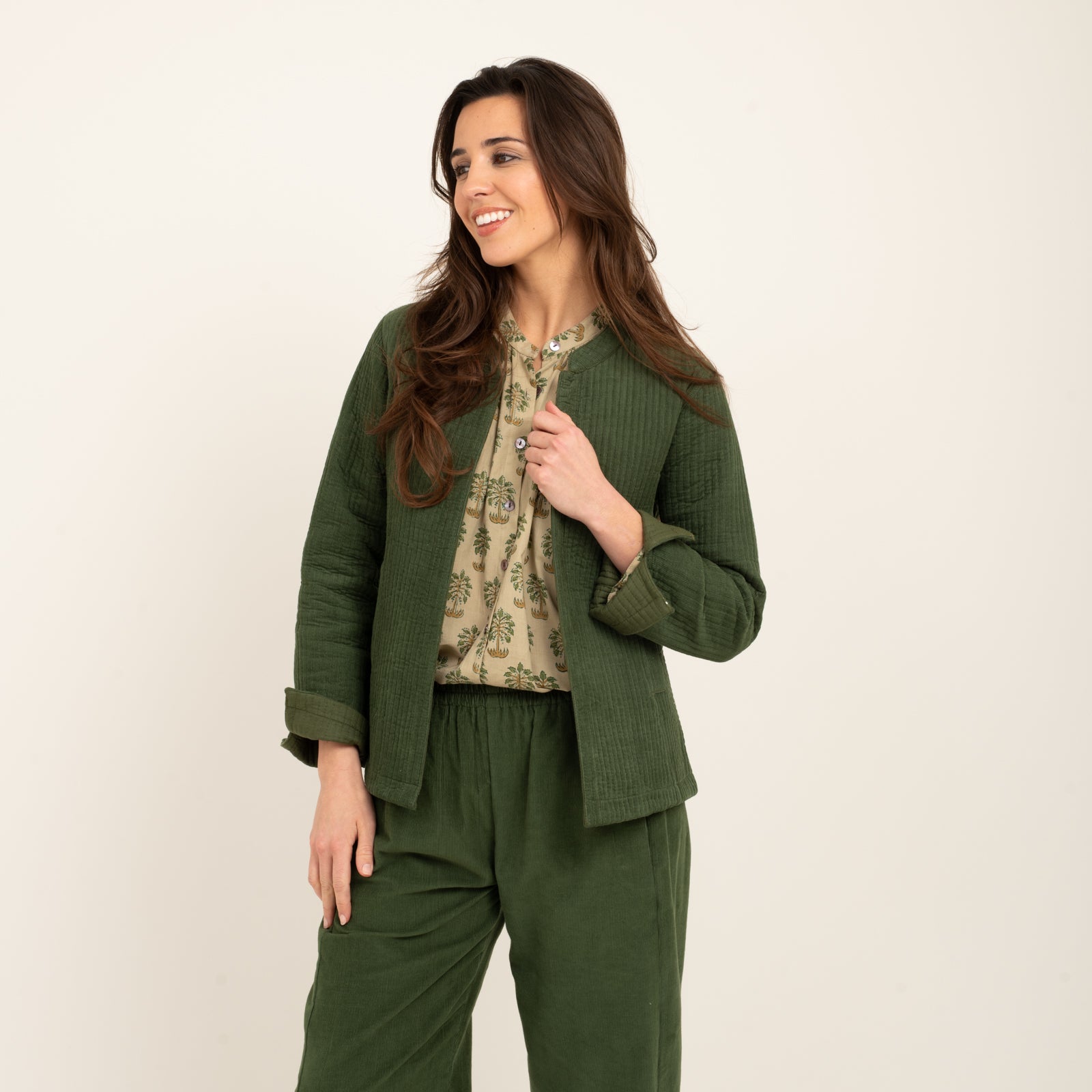 Jaya Jacket Velvet 100% Coton - Green GREEN