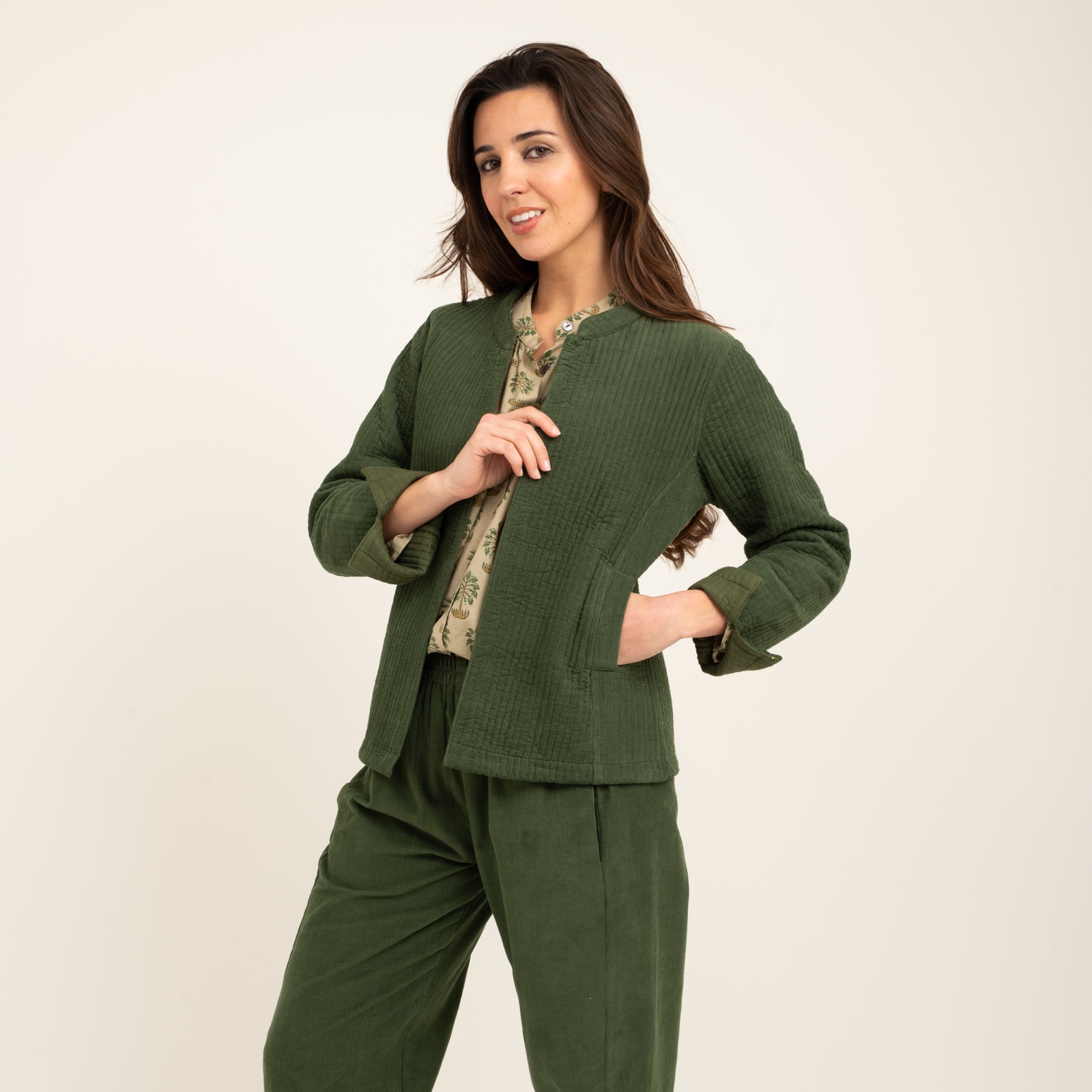Jaya Jacket Velvet 100% Coton - Green GREEN
