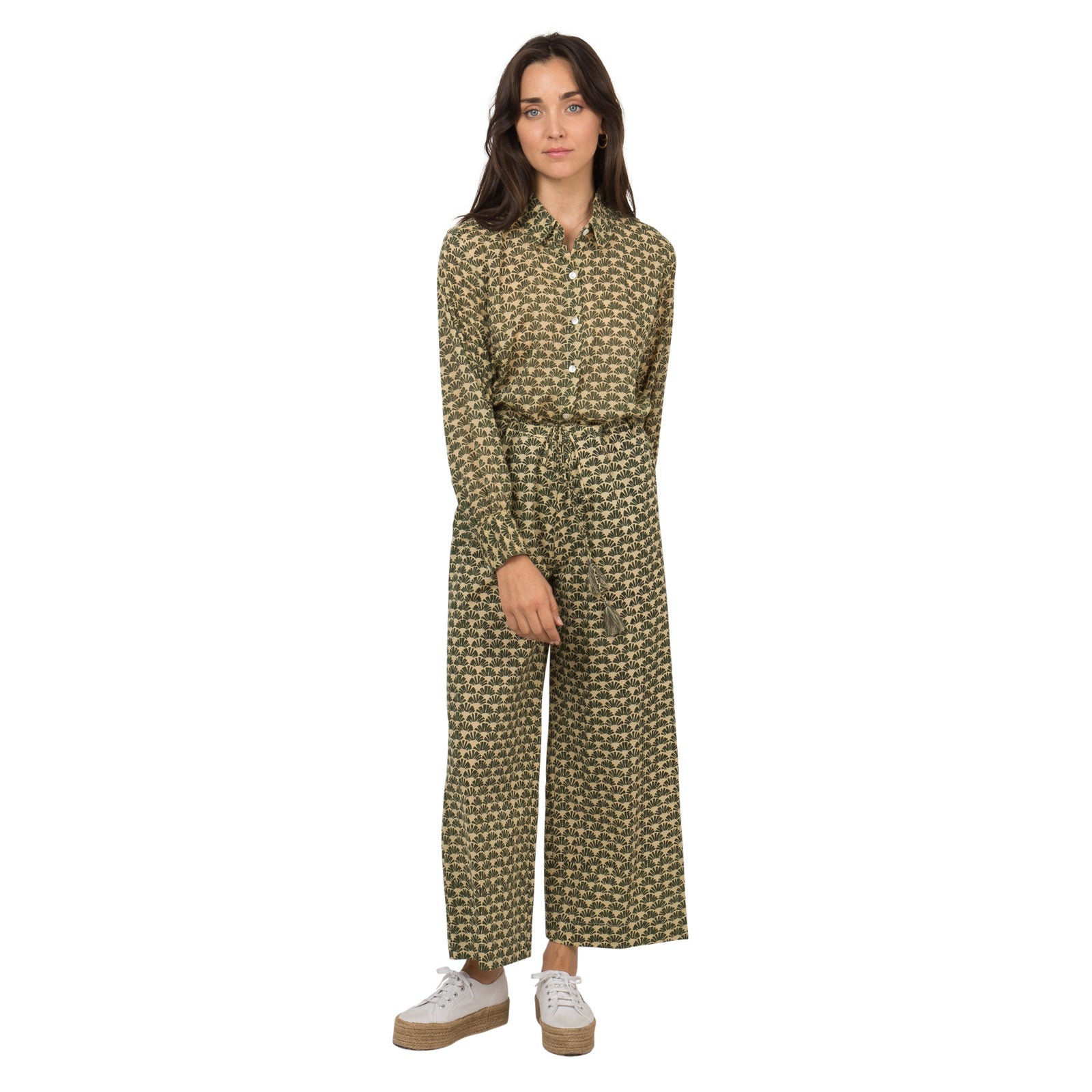 Pantalon Anais Peacock 100% Coton - Vert Safari VERT SAFARI