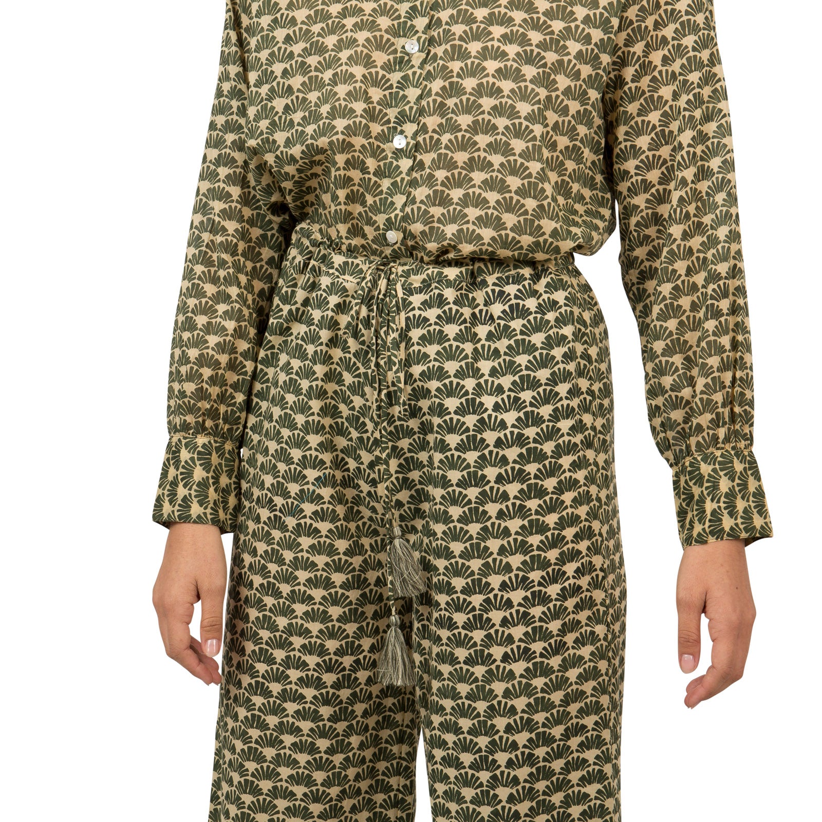 Pantalon Anais Peacock 100% Coton - Vert Safari VERT SAFARI