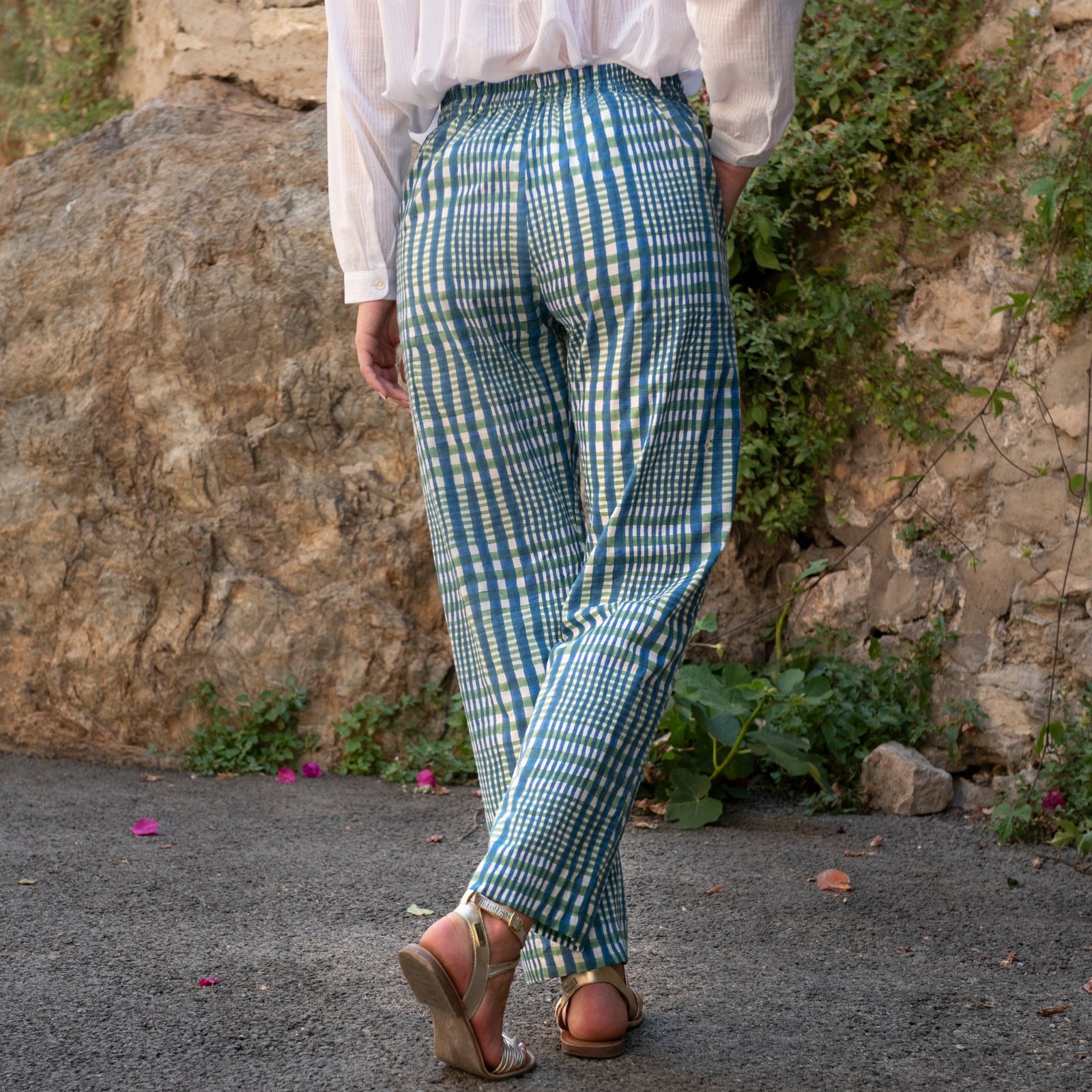 Ninon Pants Nissa 100% Organic Coton - Blue Green BLUE GREEN