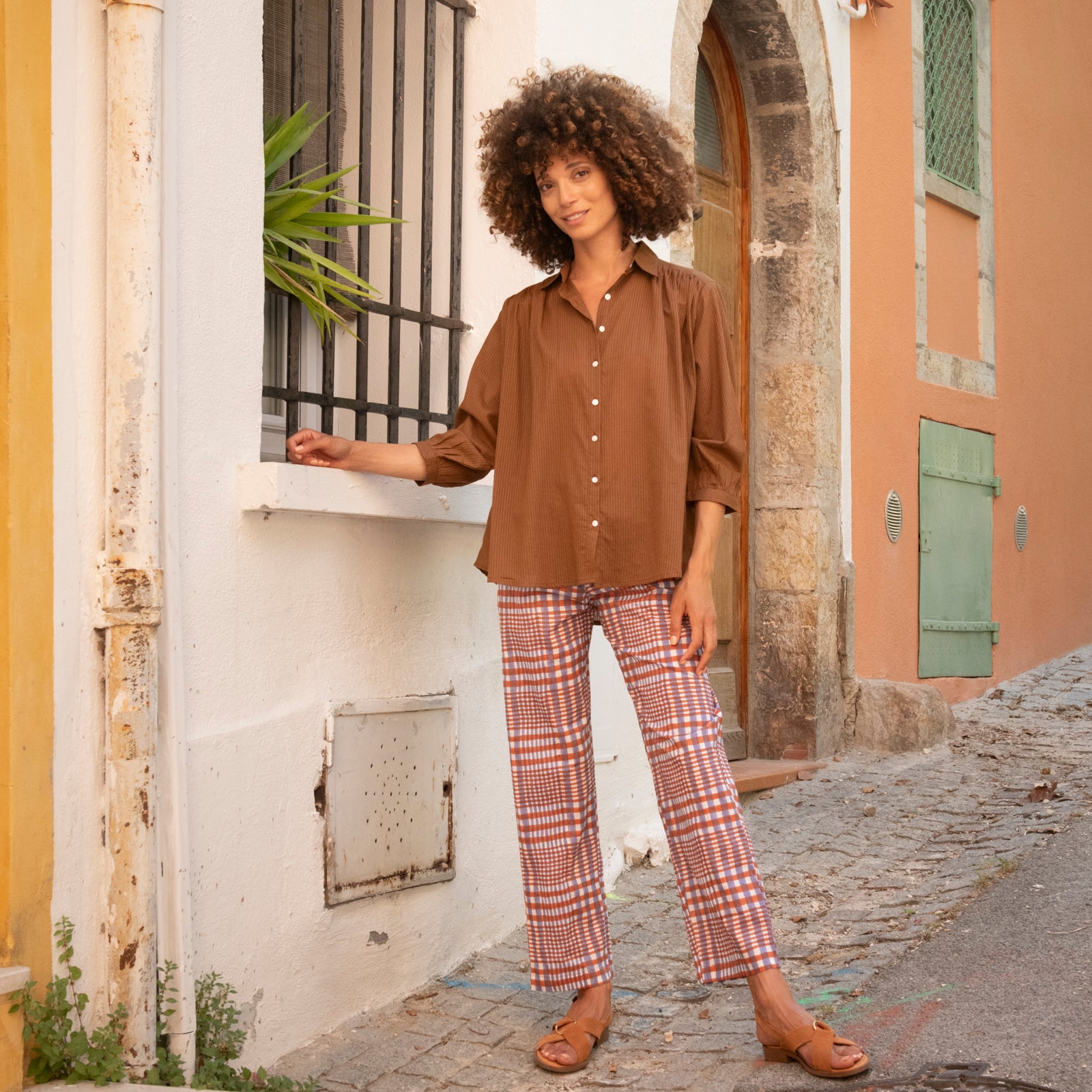 Ninon Pants Nissa 100% Organic Coton - Orange Lilac ORANGE LILAC