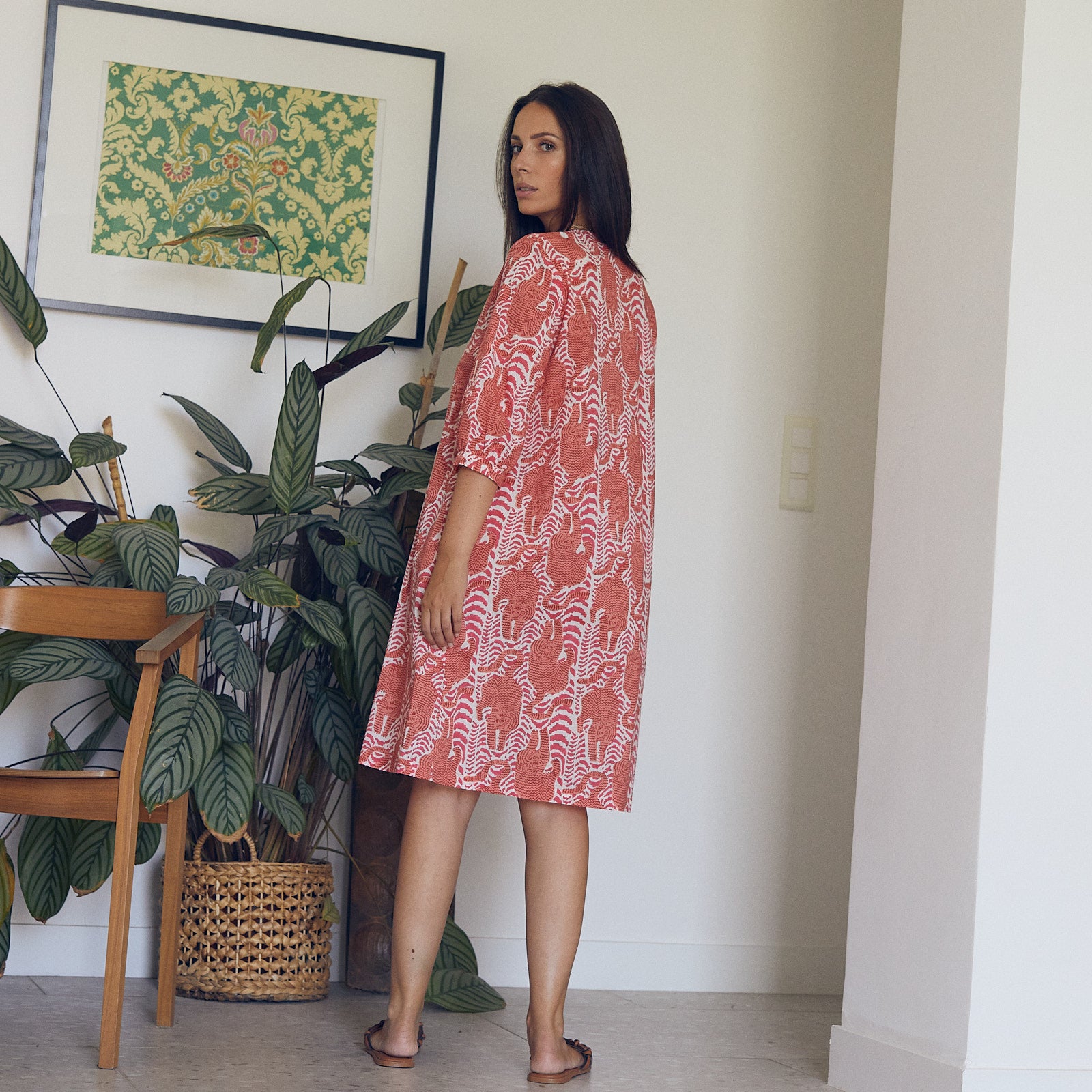 Neha Dress Tiger 100% Organic Cotton - Pink PINK