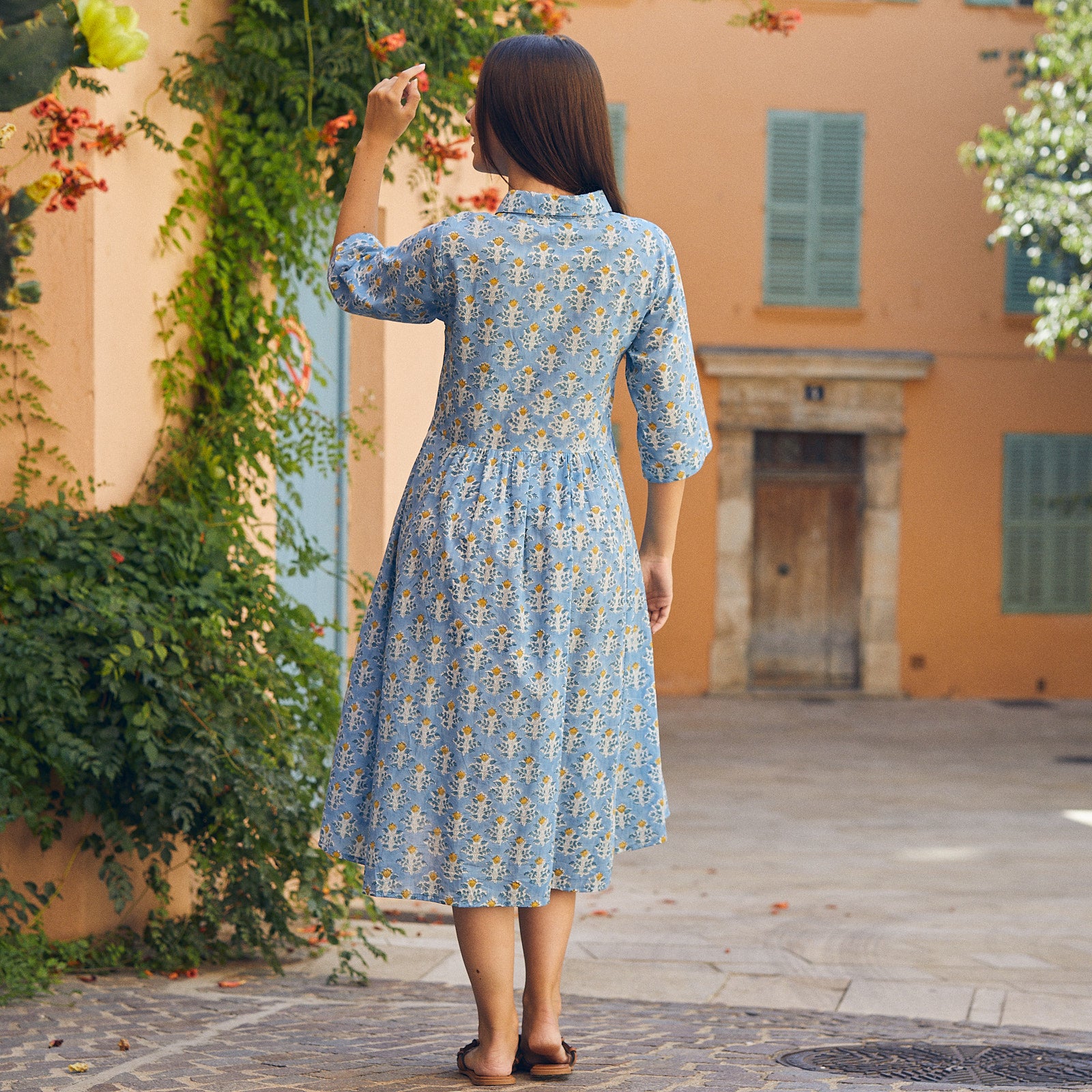 Milene Dress Escalet 100% Organic Cotton - Blue BLUE