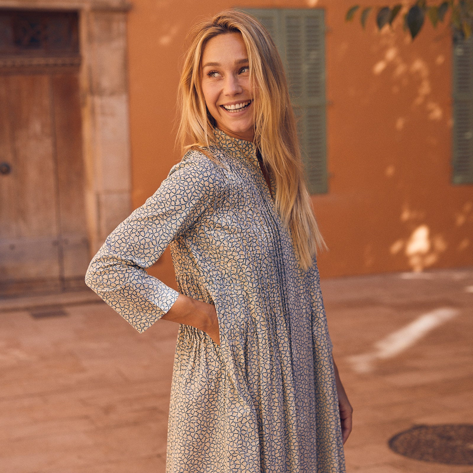 Marie Dress Niolon 100% Coton - Blue BLUE
