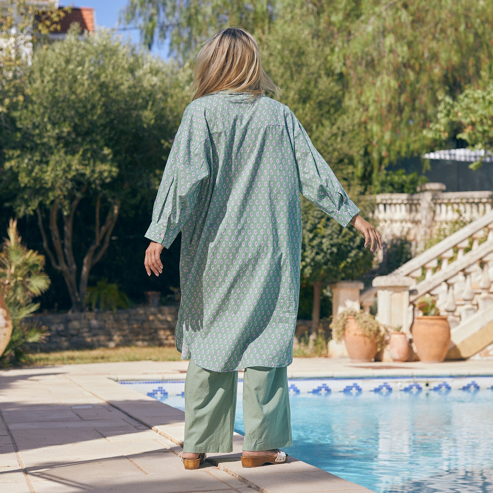 Anna Dress Cigale 100% Coton - Green GREEN