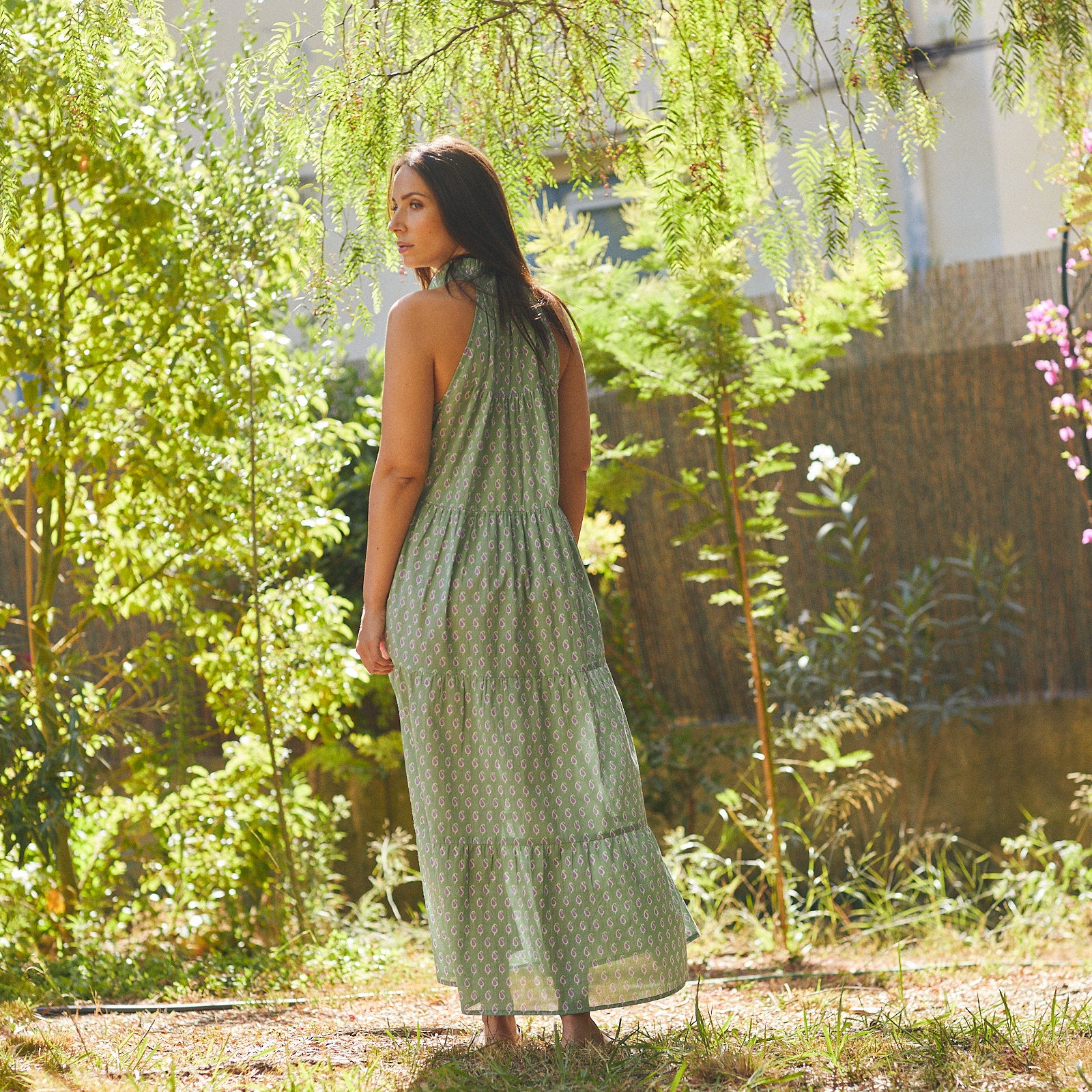 Vanessa Dress Cigales 100% Coton - Green GREEN