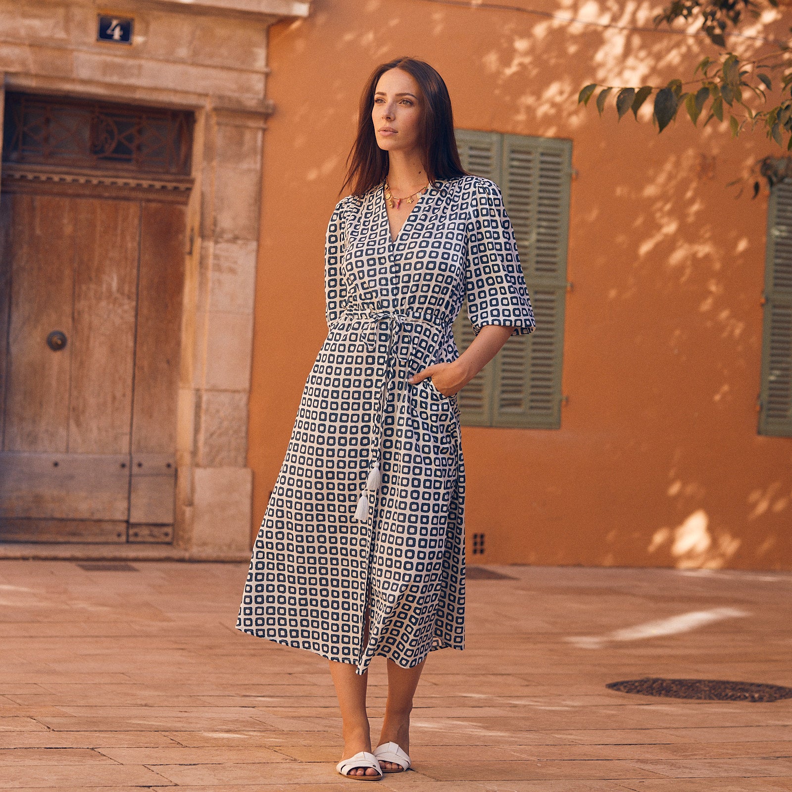 Lily Dress Frioul 100% Coton - Blue BLUE